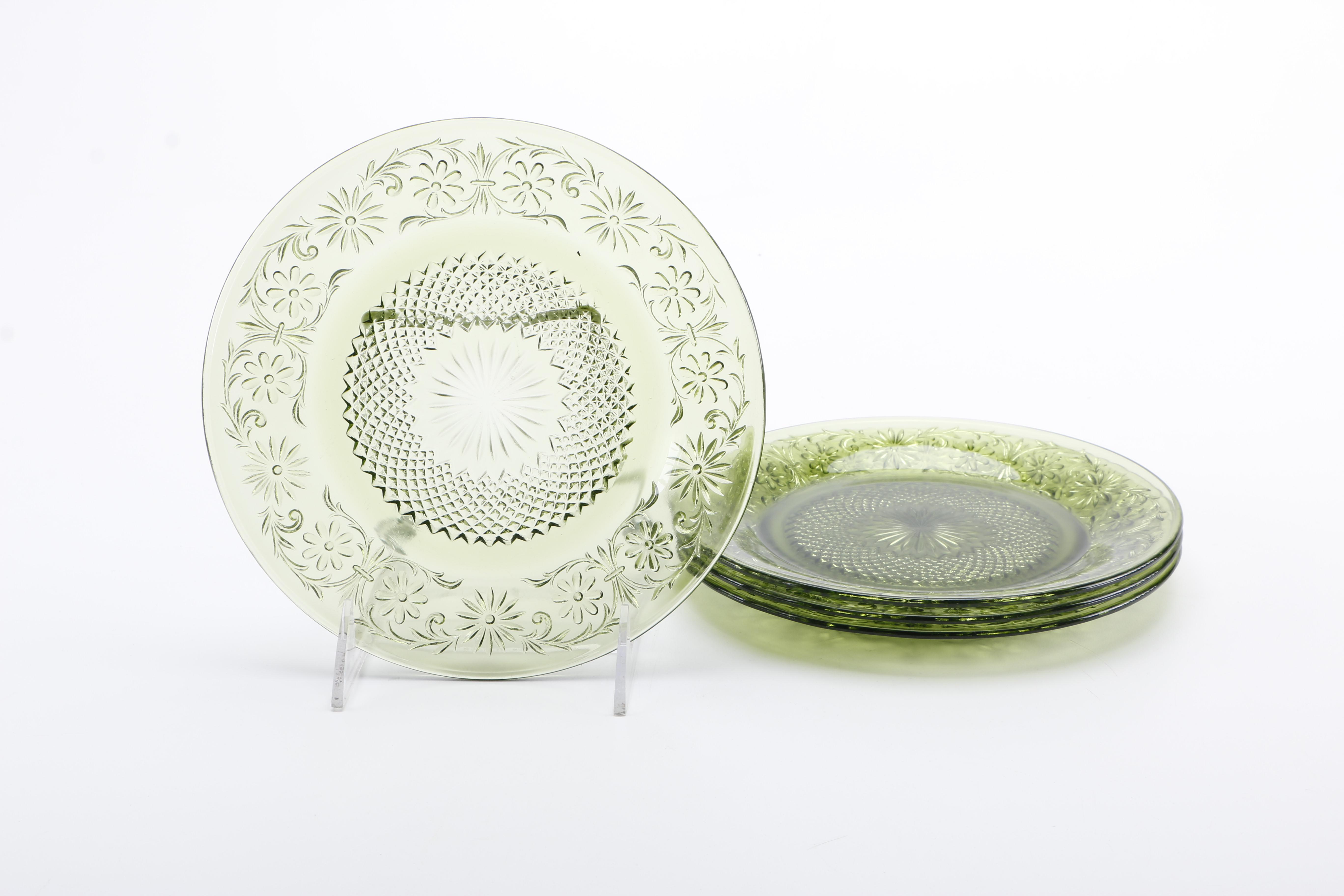 Green and Amber Glass Featuring Anchor Hocking