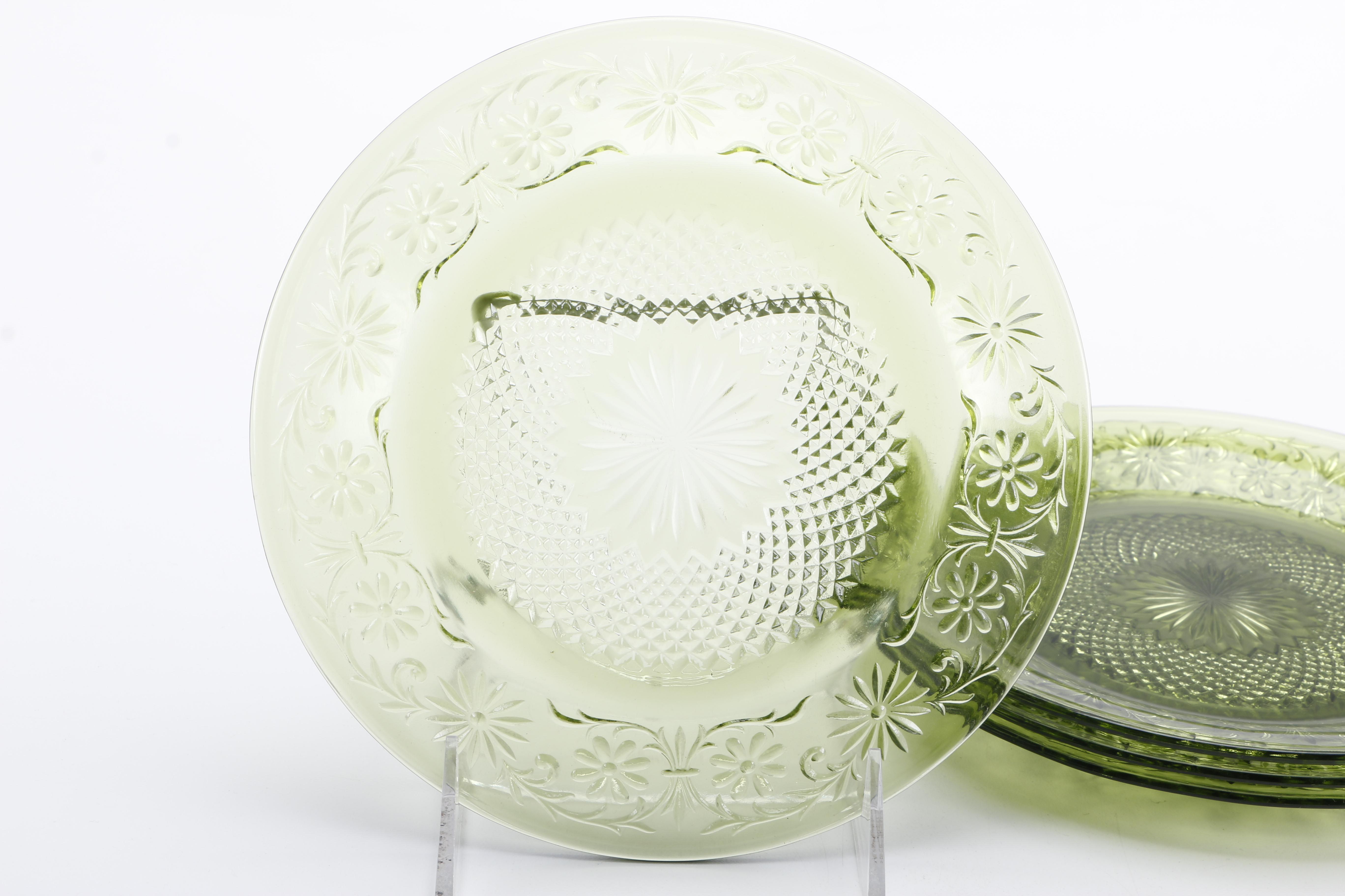 Green and Amber Glass Featuring Anchor Hocking