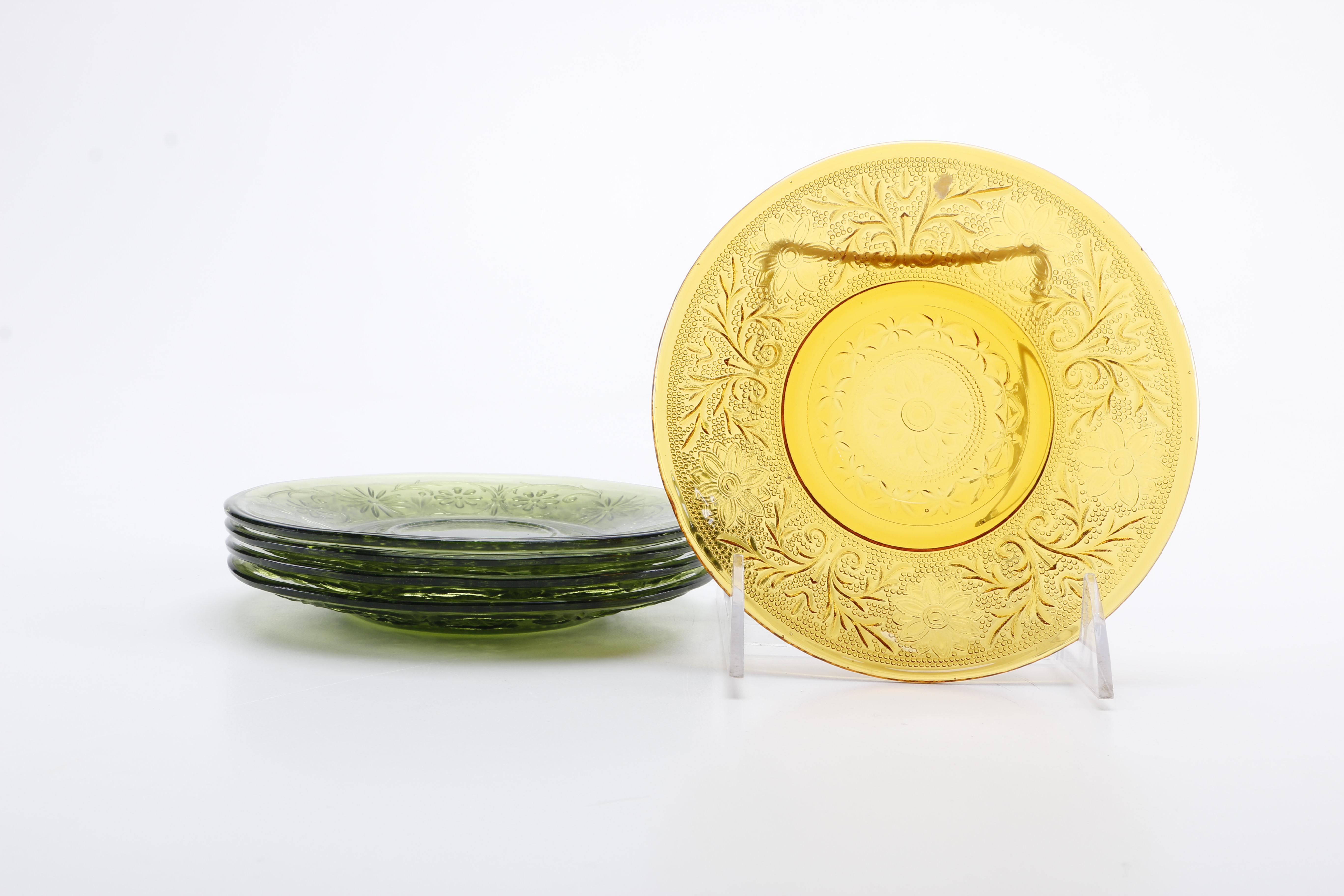 Green and Amber Glass Featuring Anchor Hocking