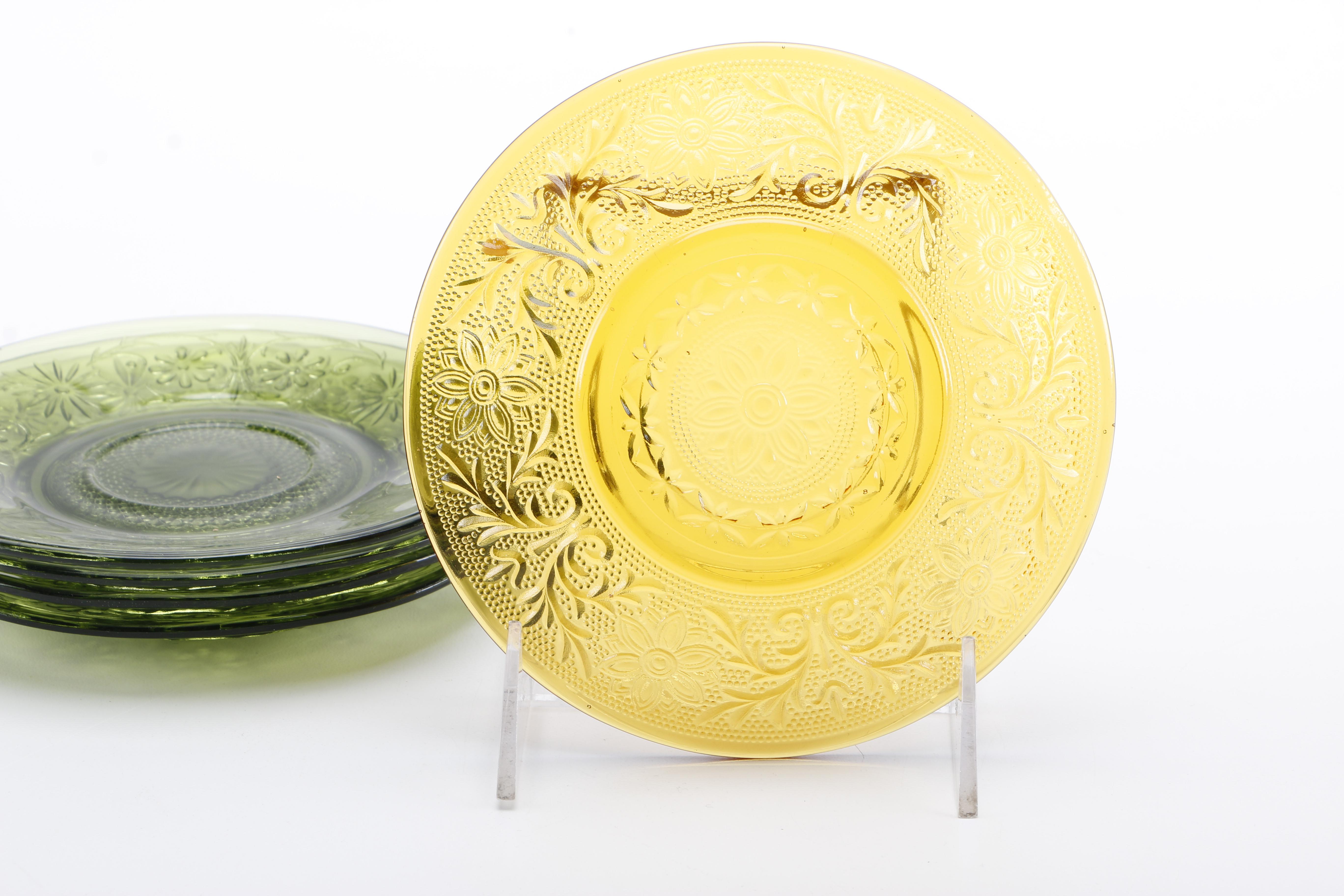 Green and Amber Glass Featuring Anchor Hocking