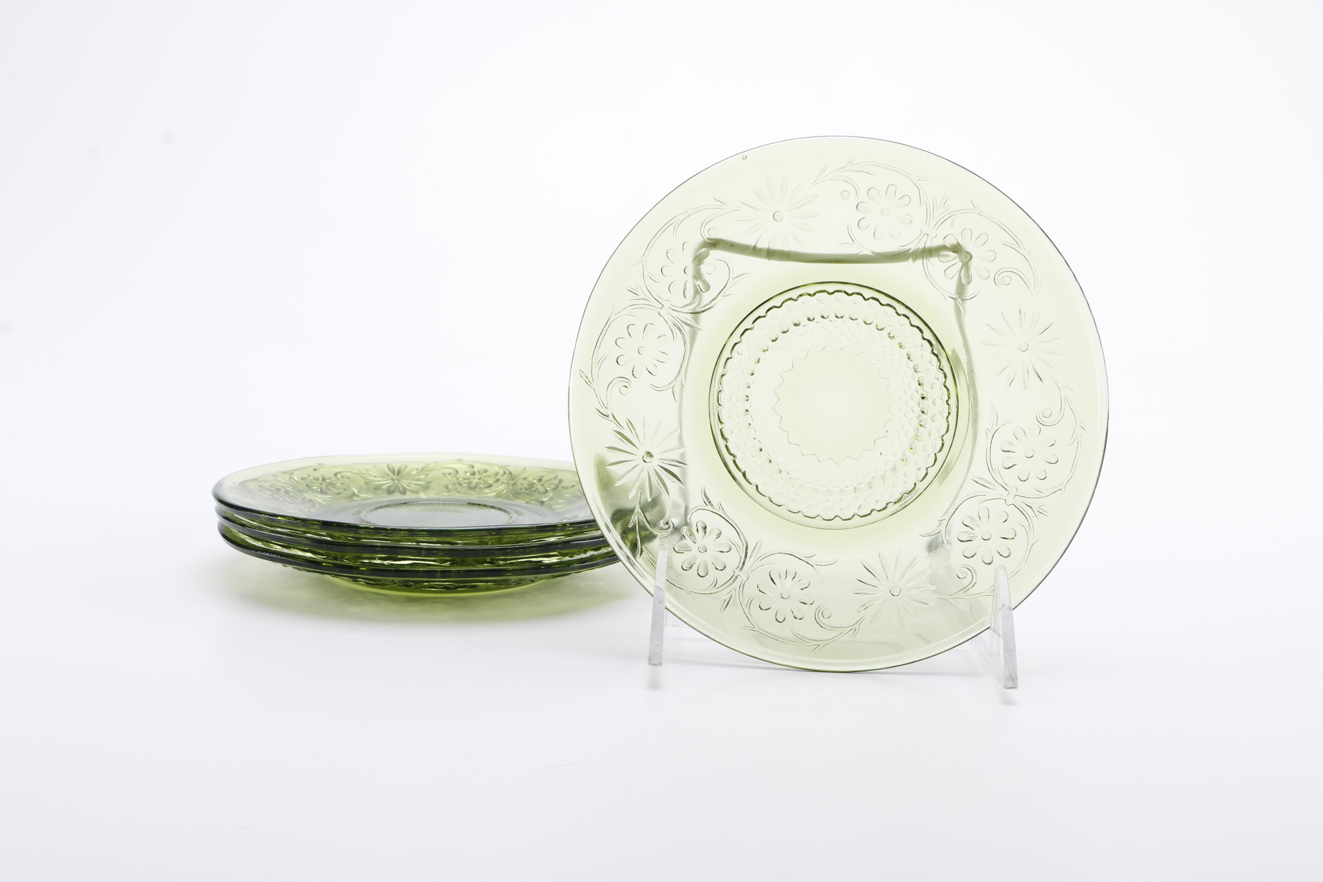Green and Amber Glass Featuring Anchor Hocking