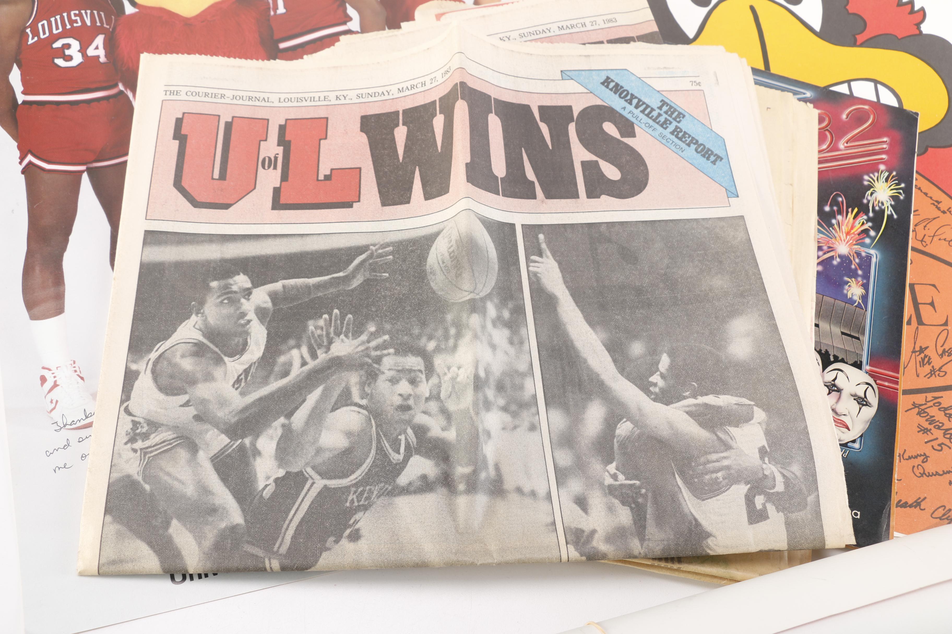 1980s University of Louisville Basketball Memorabilia and Ephemera