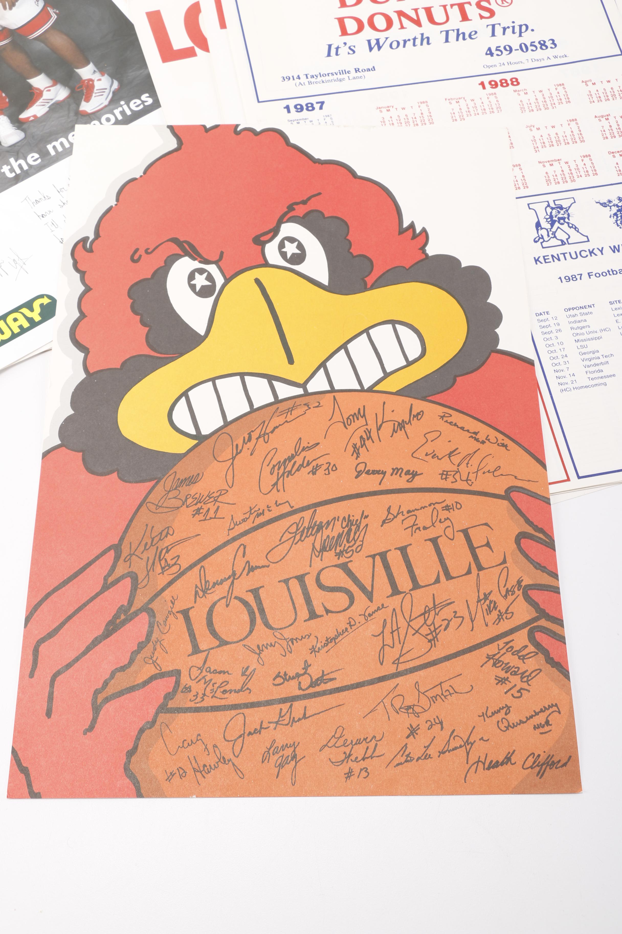 1980s University of Louisville Basketball Memorabilia and Ephemera