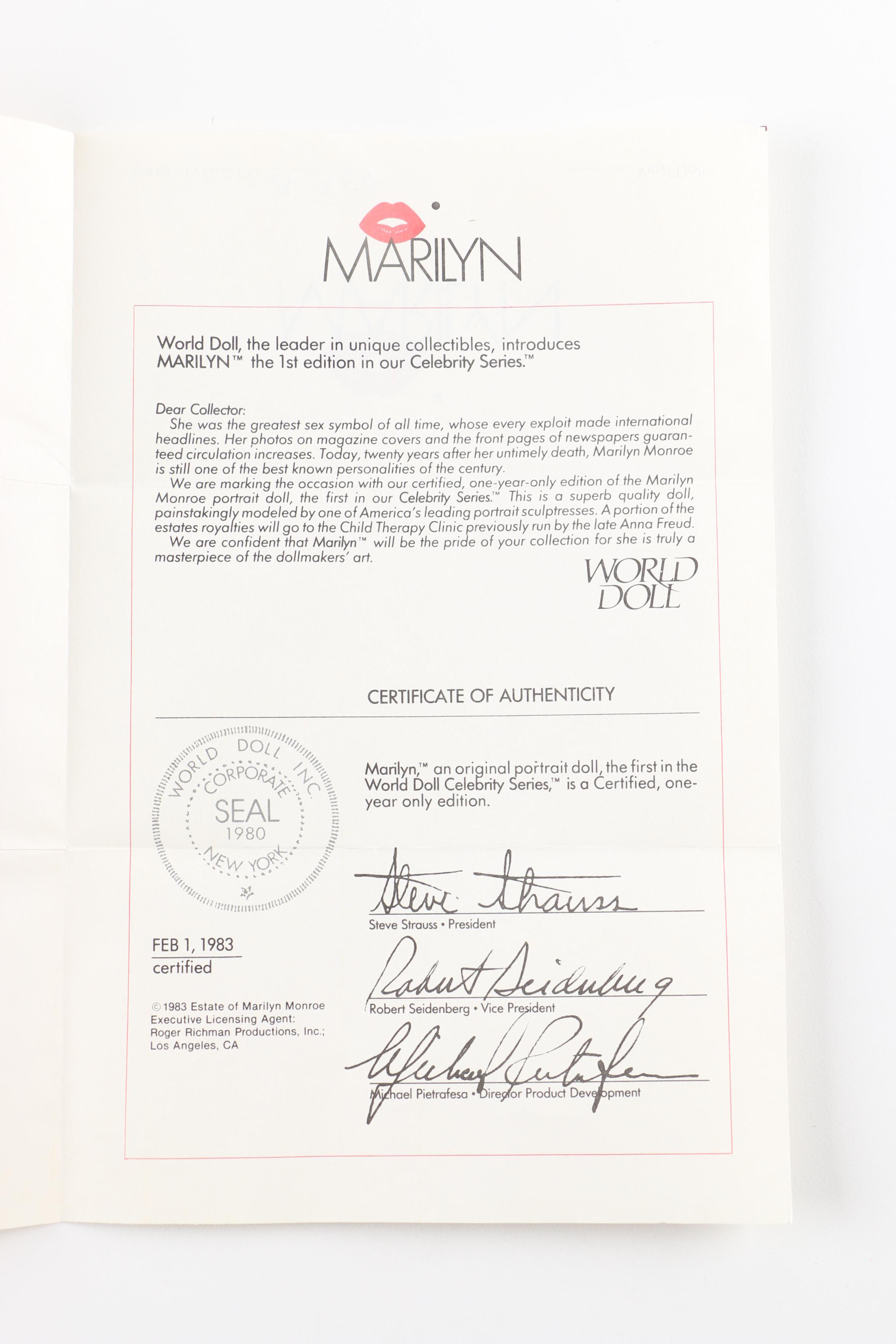 Limited Edition World Doll Marilyn Monroe