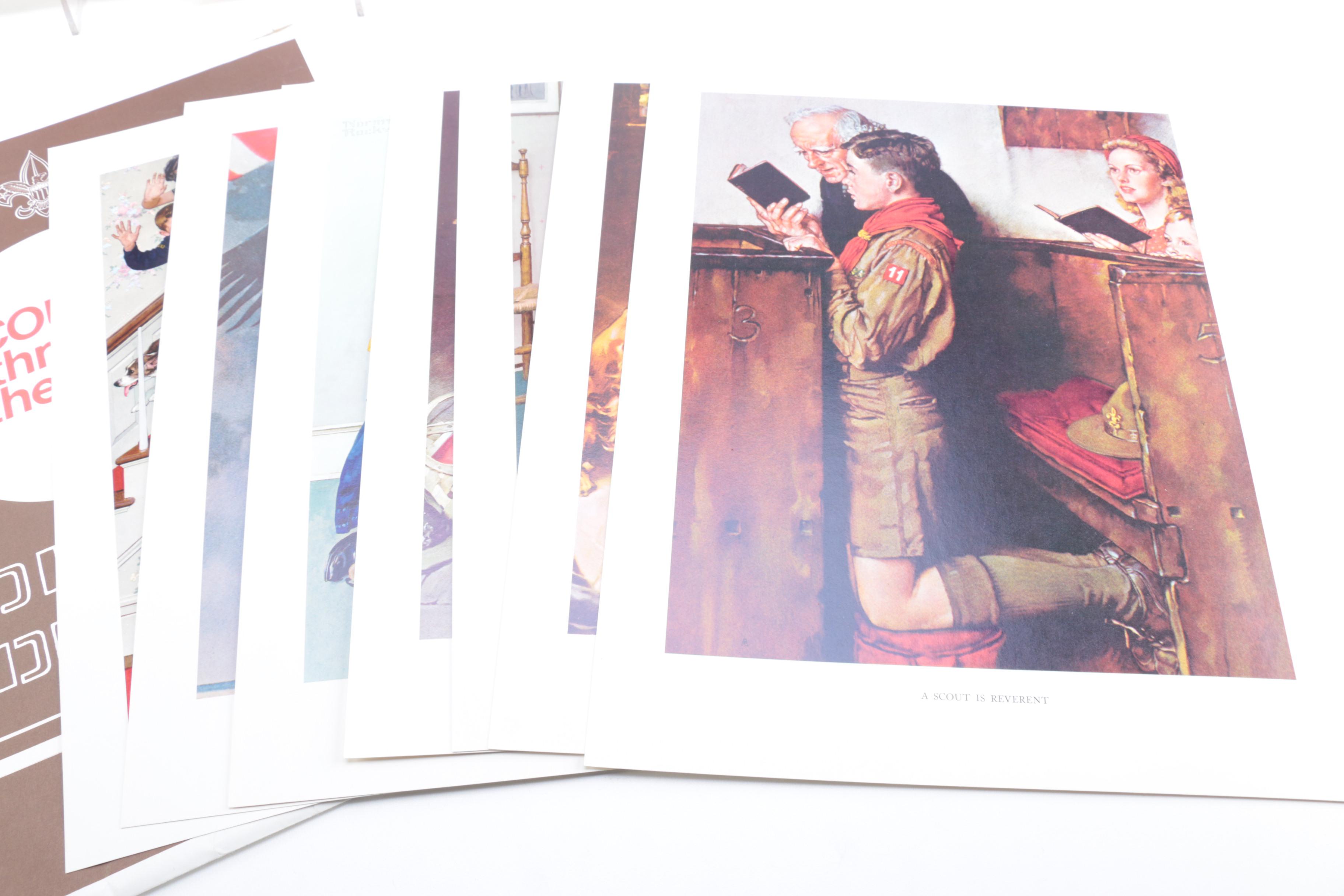 After Norman Rockwell Offset Lithograph Scouting Prints