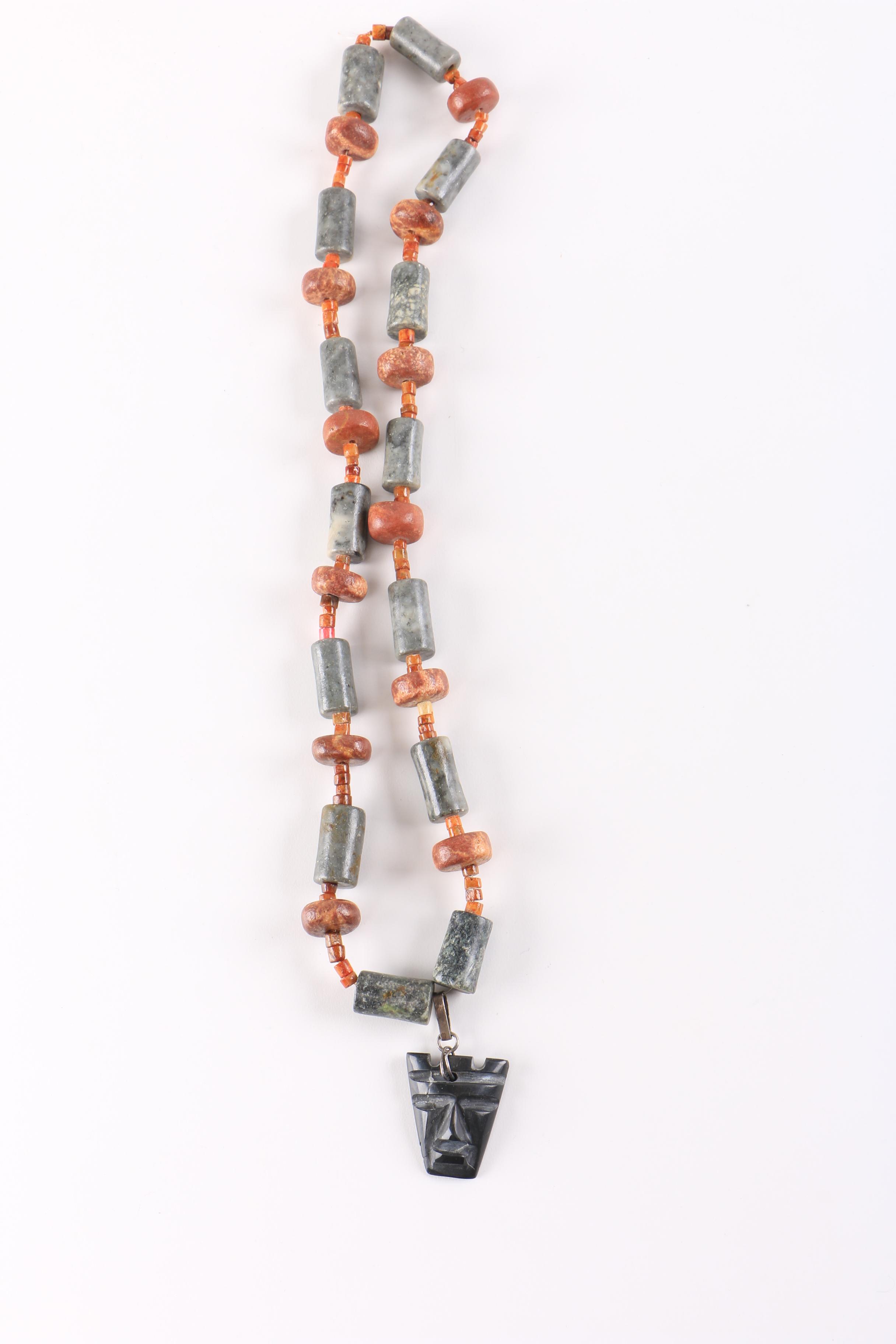 Beaded Stone Necklaces Including Sterling and Agate