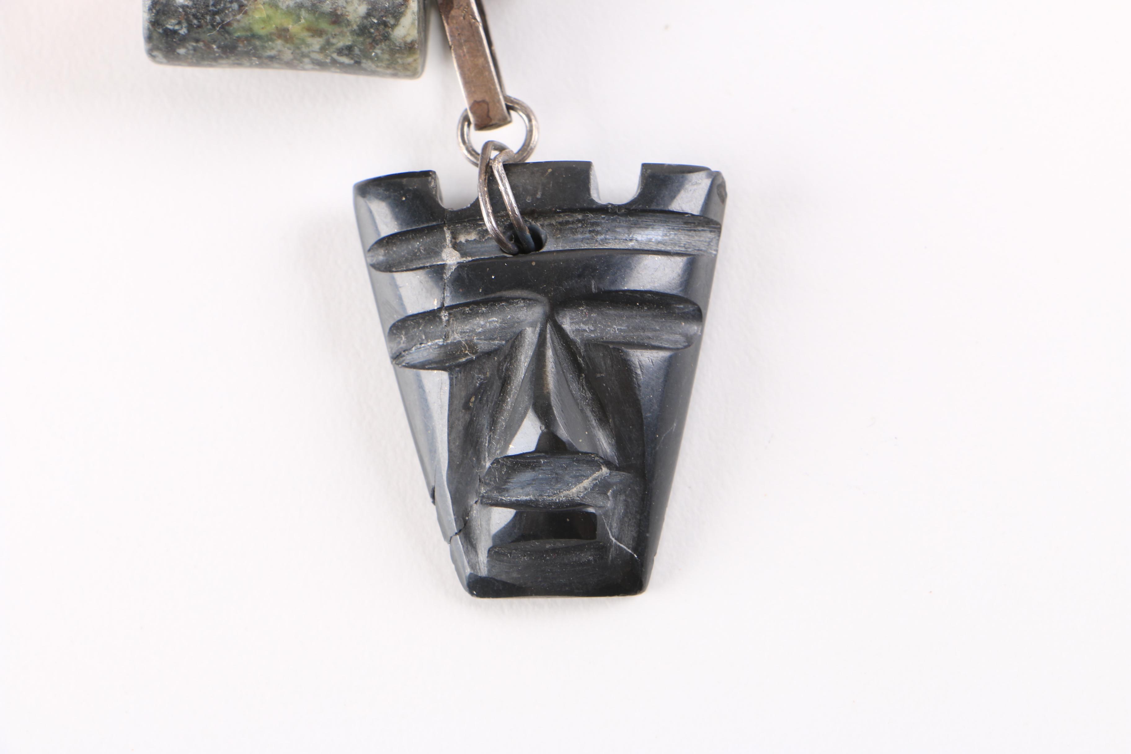 Beaded Stone Necklaces Including Sterling and Agate