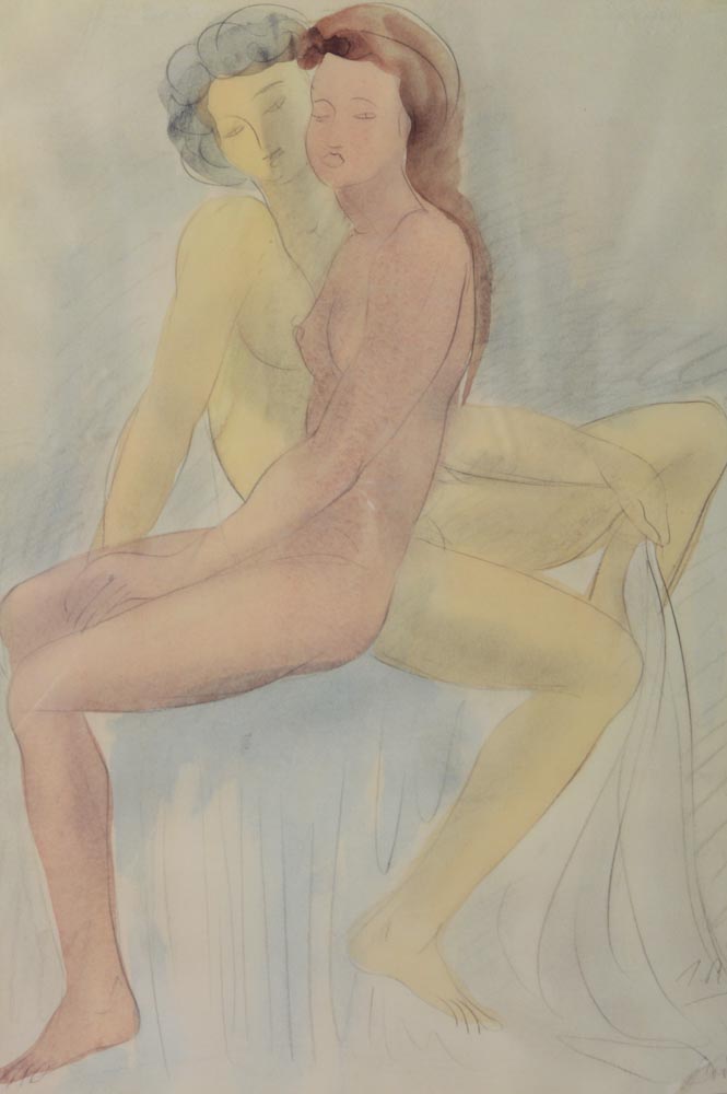 After Auguste Rodin Offset Lithograph "Two Seated Women"