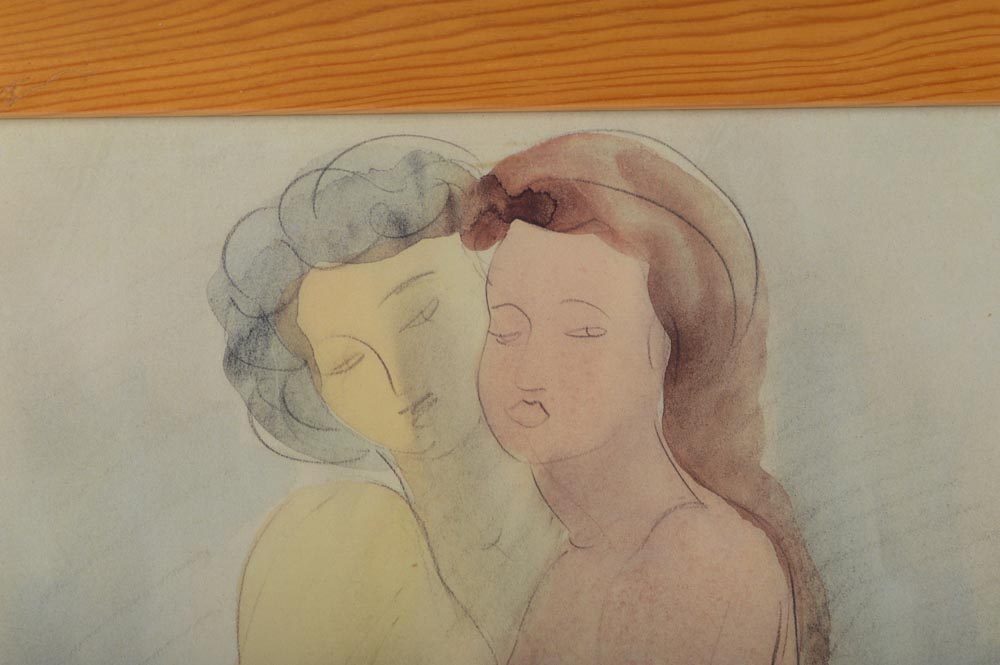 After Auguste Rodin Offset Lithograph "Two Seated Women"