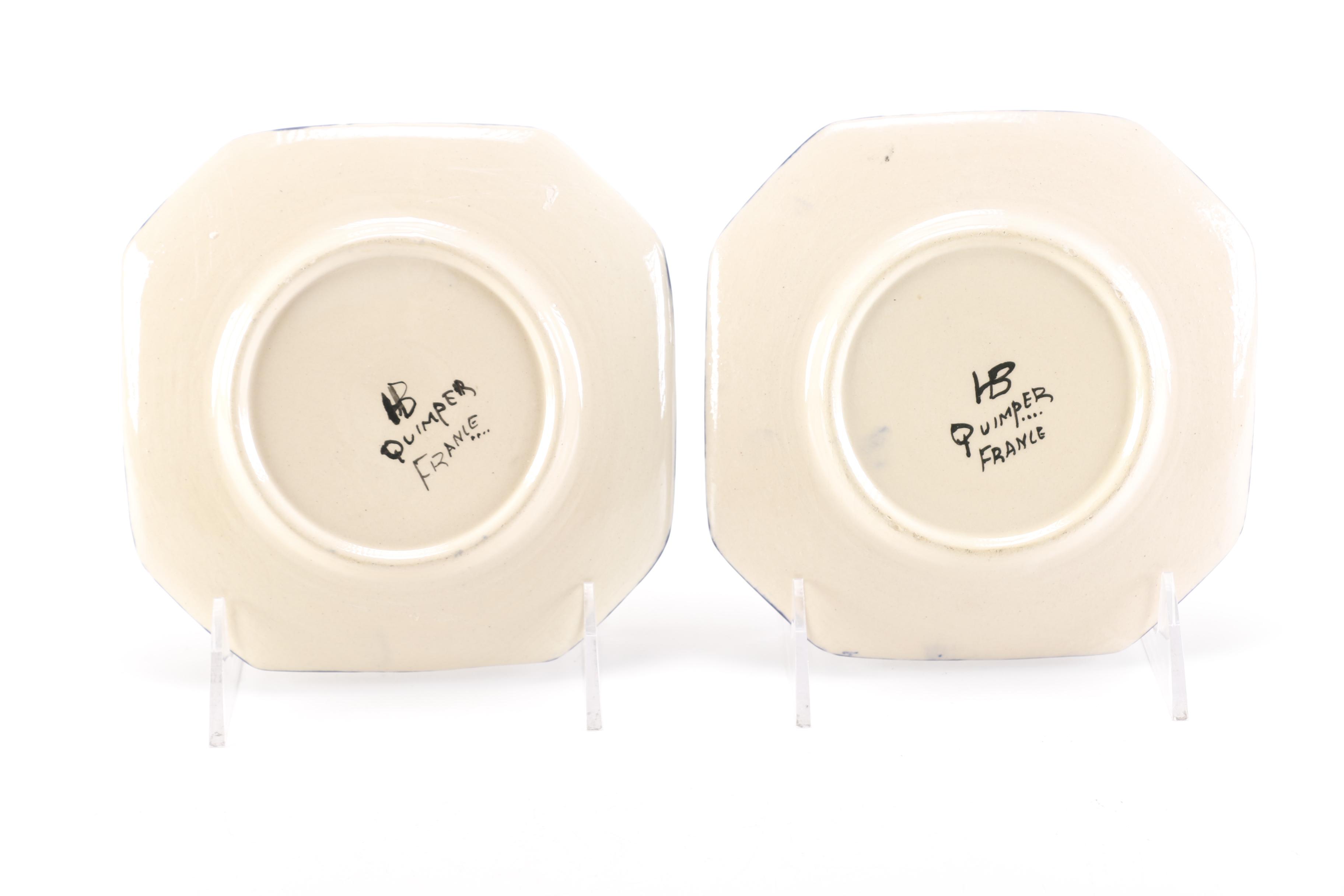 Harriot Quimper Pottery Plates