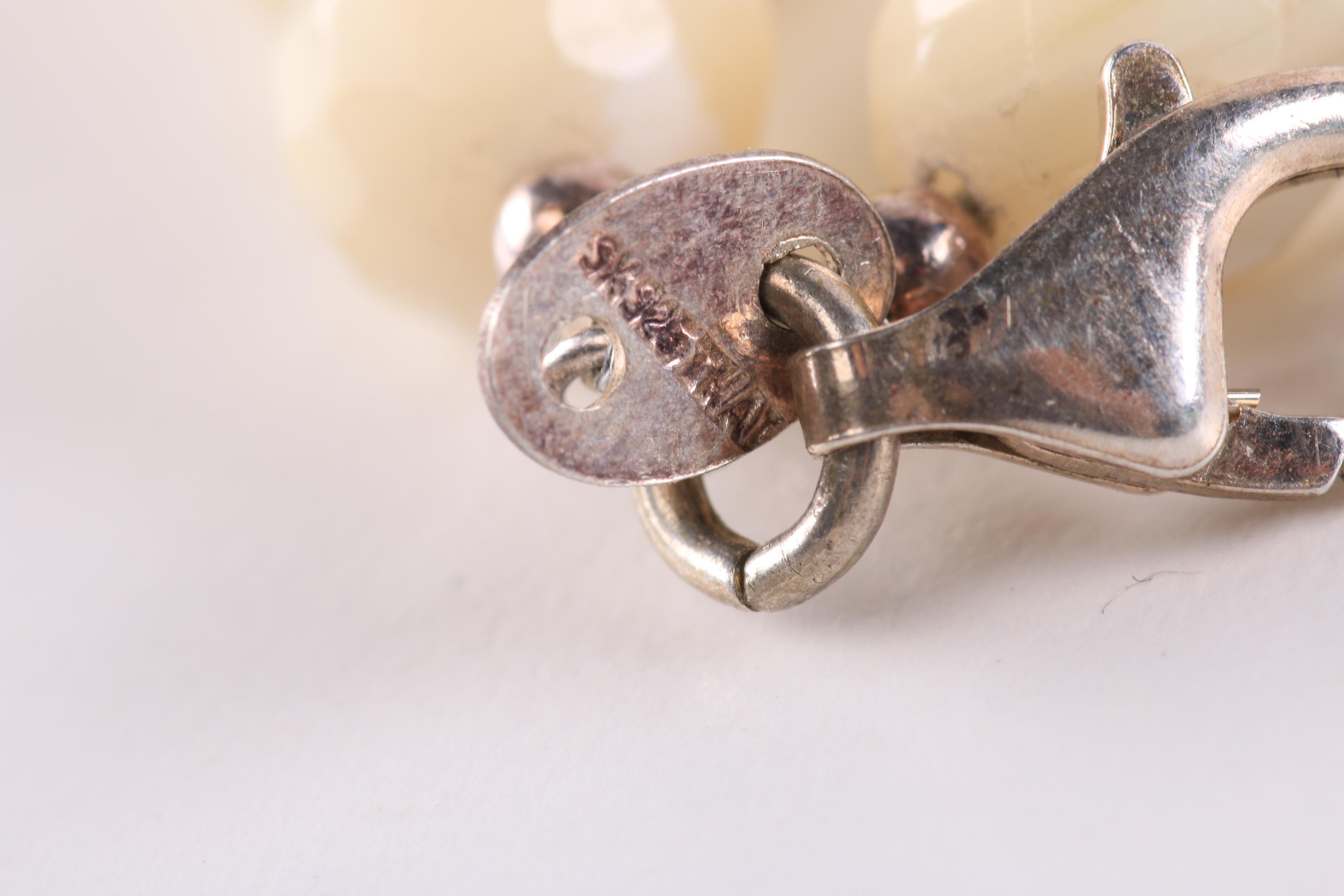 Turquoise and Shell Necklace With Sterling Silver Findings