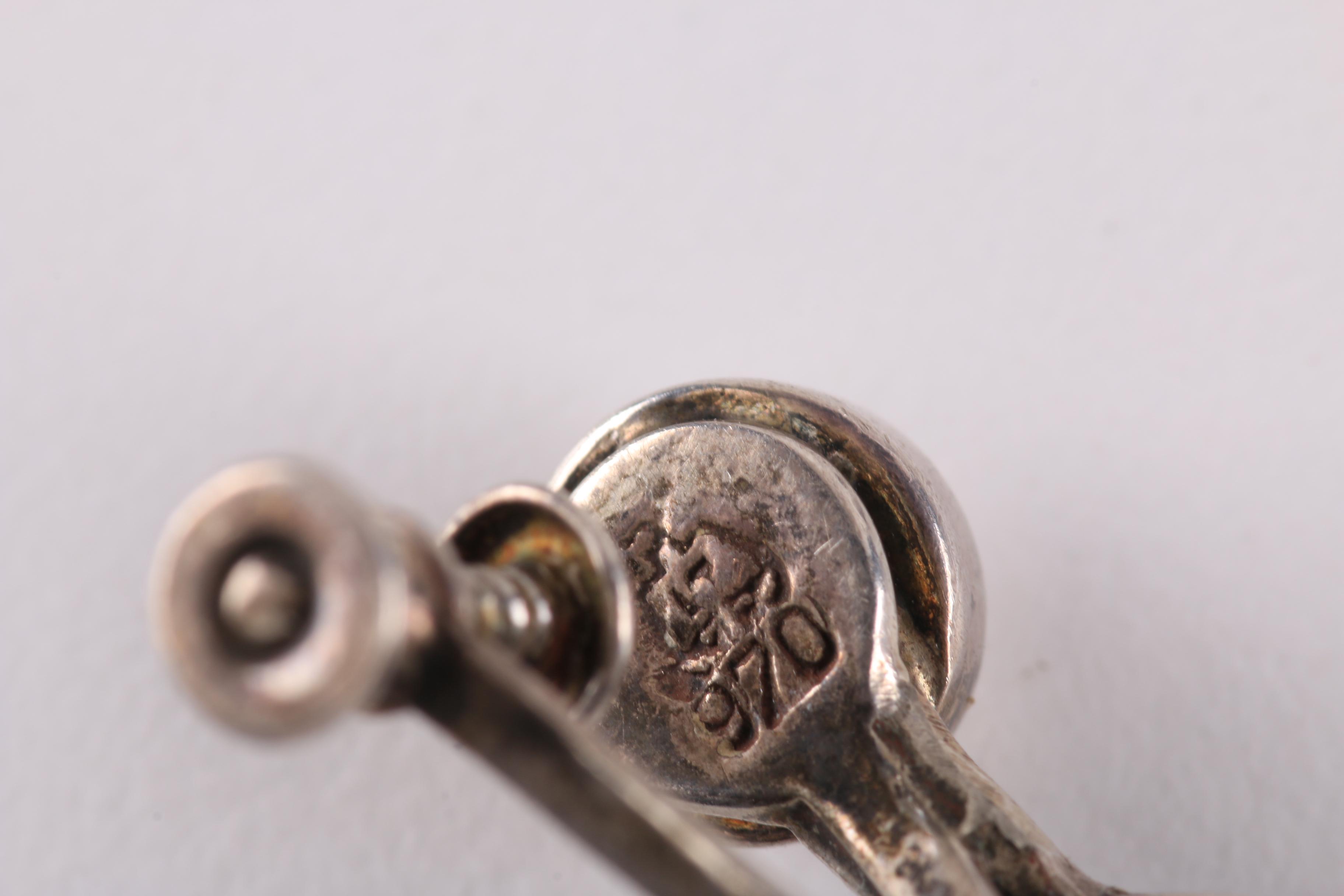 Sigi Pineda Sterling Silver and Amethyst Earrings and Brooch