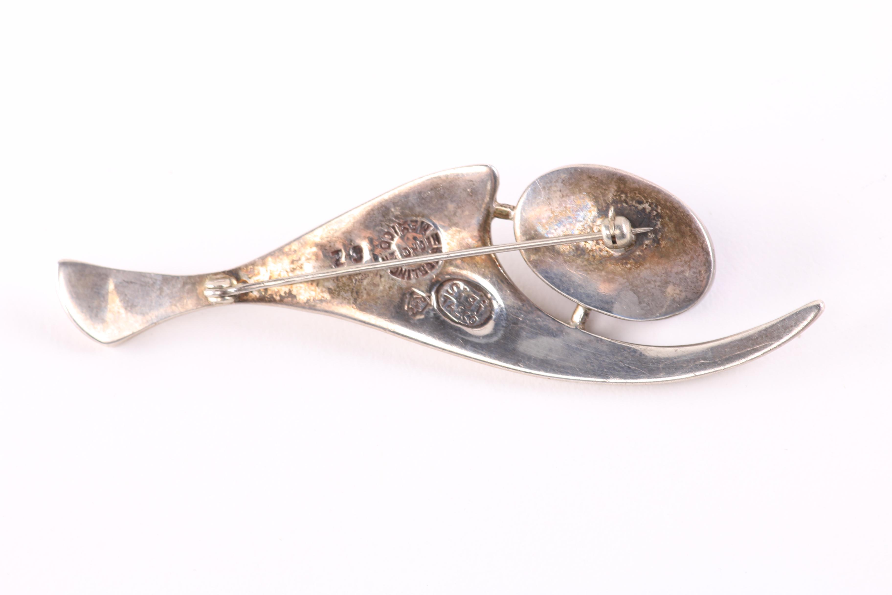 Sigi Pineda Sterling Silver and Amethyst Earrings and Brooch