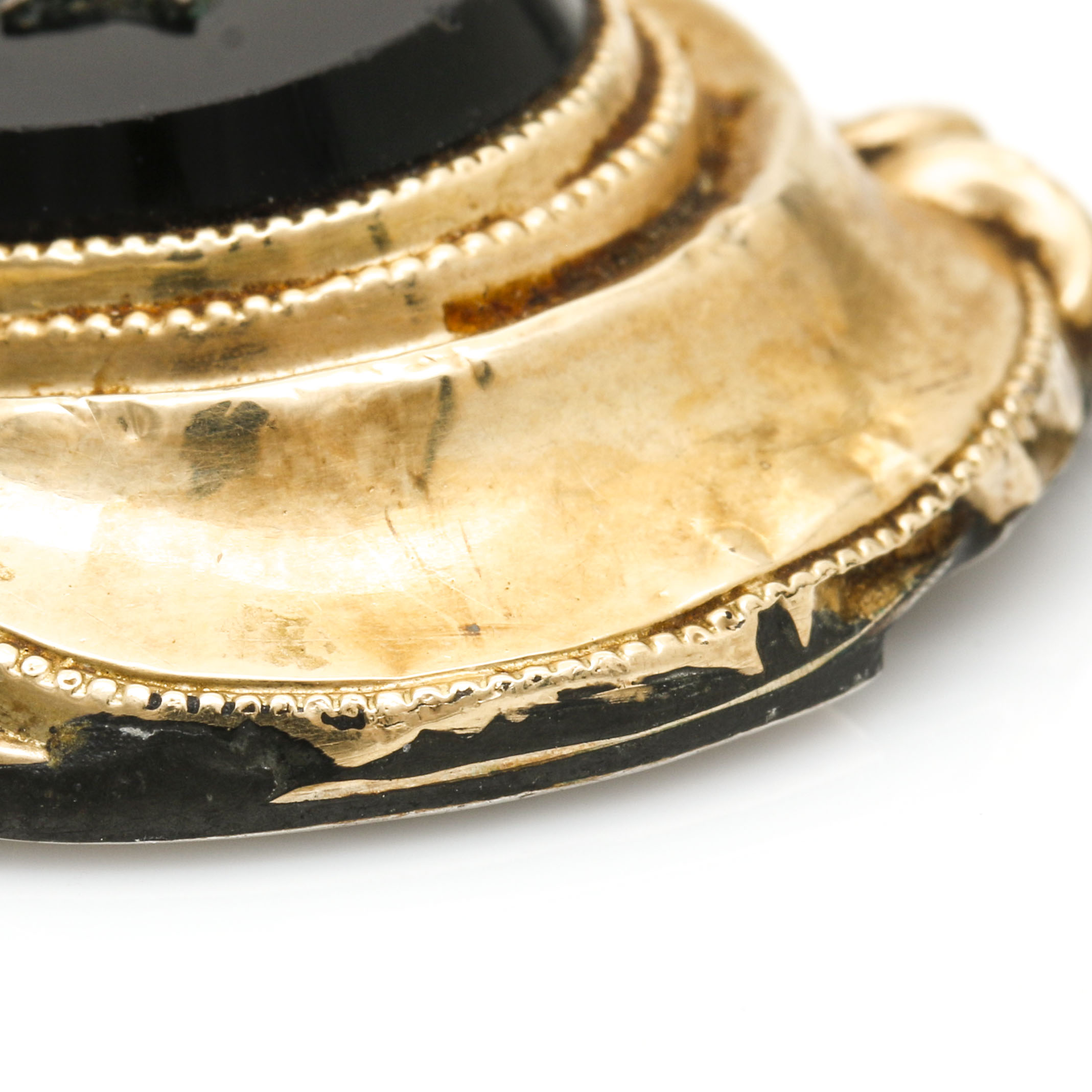 Gold Filled Onyx and Pearl Pendant