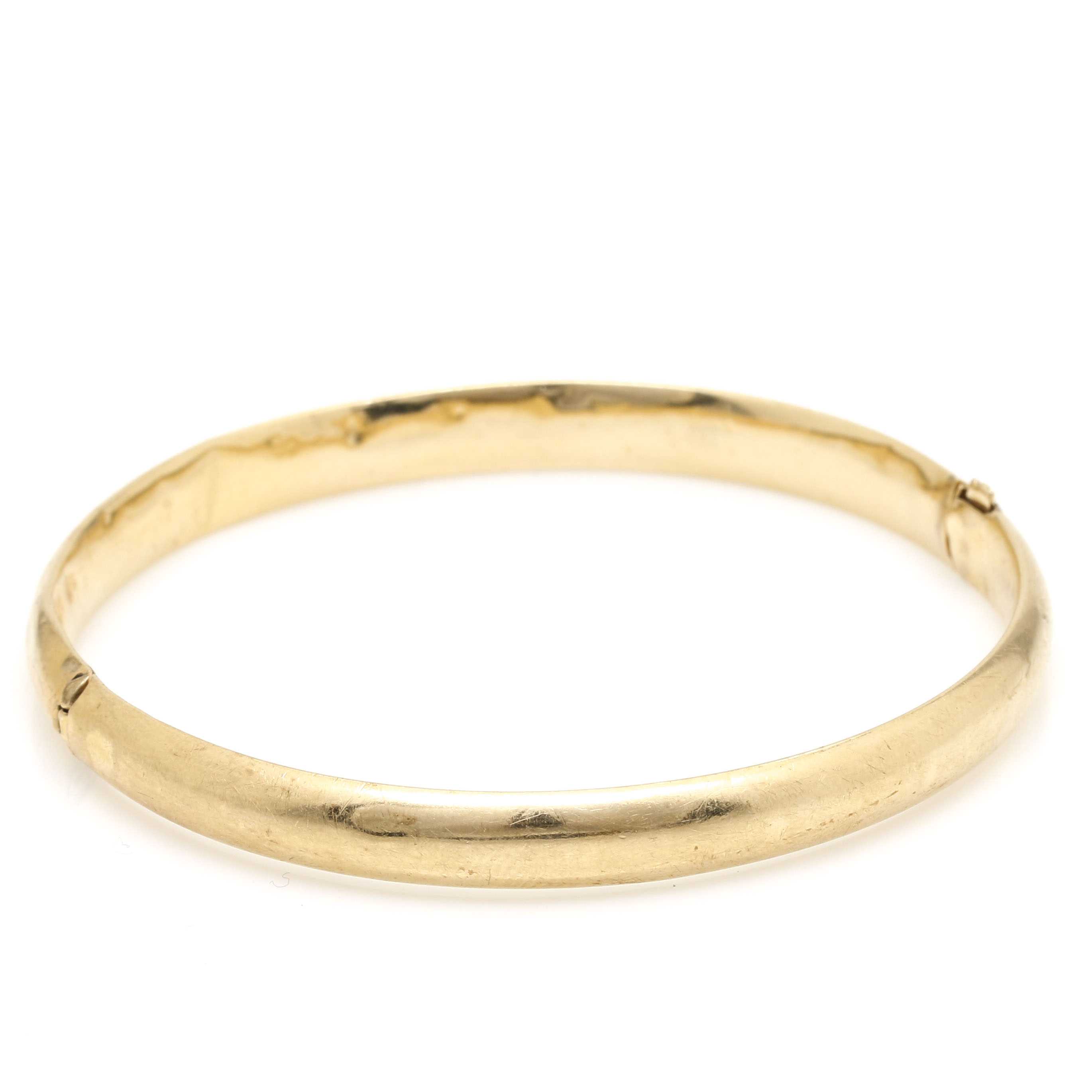 14K Yellow Gold Hinged Bangle Bracelet