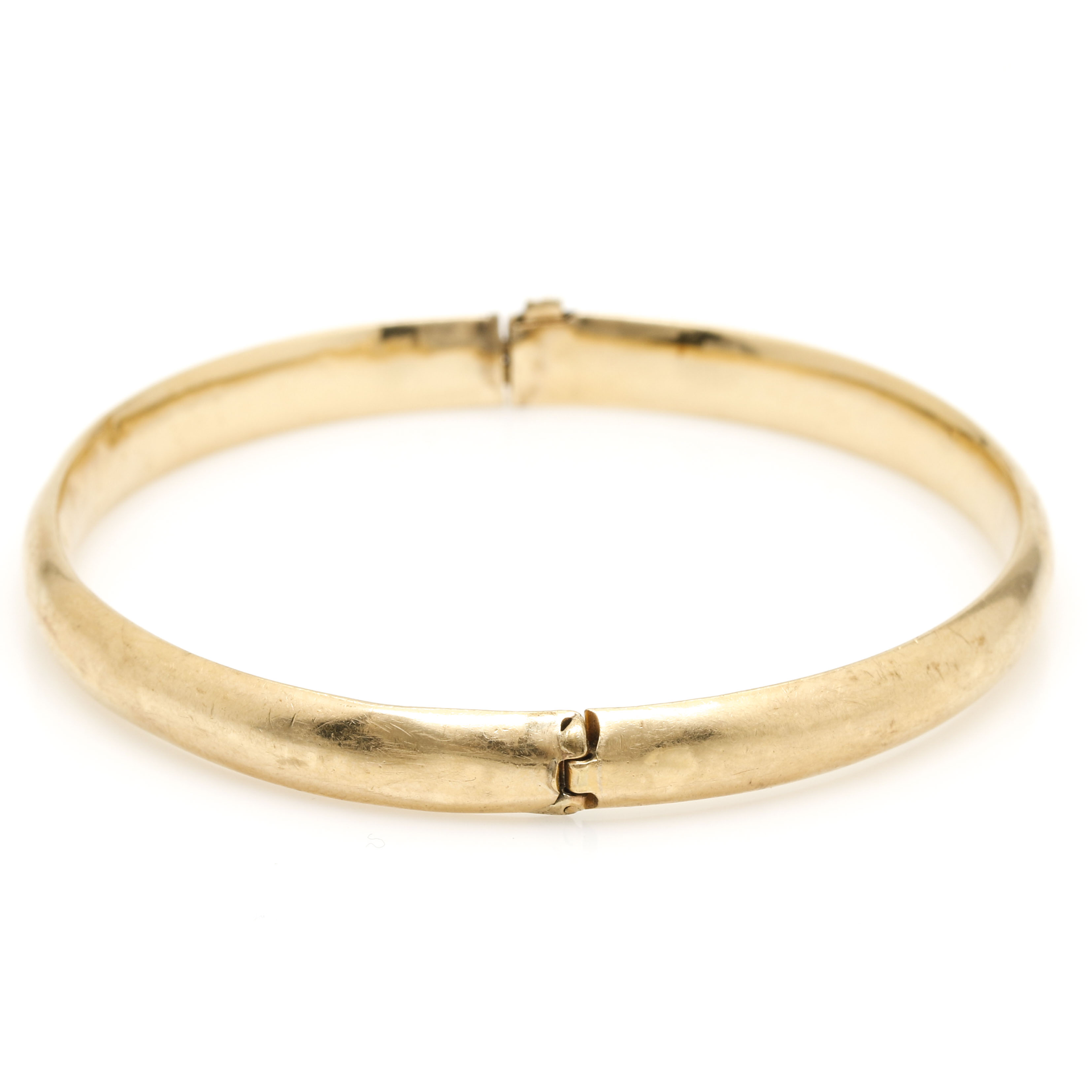 14K Yellow Gold Hinged Bangle Bracelet