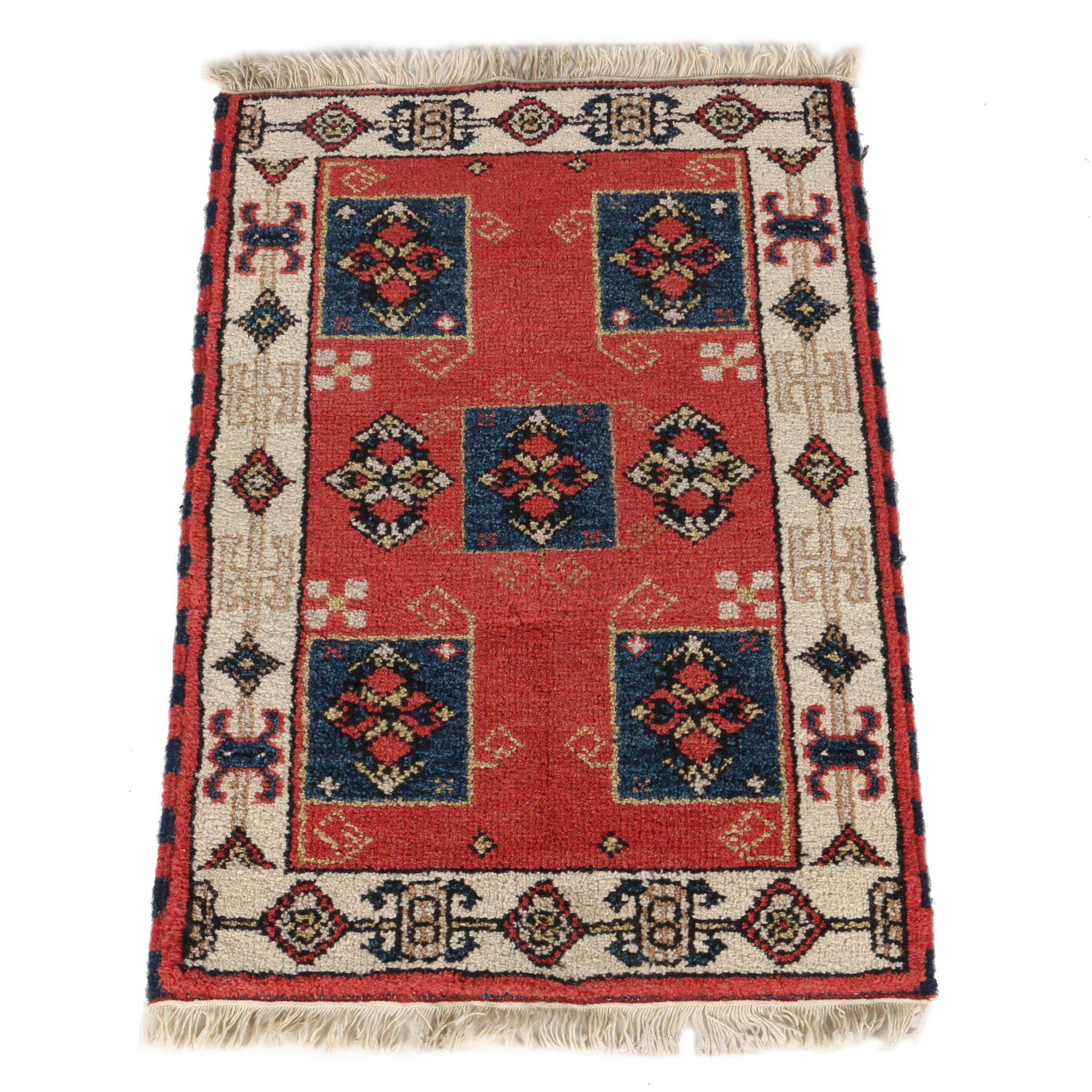 Power Loomed Indo-Caucasian Kazak Style Accent Rug