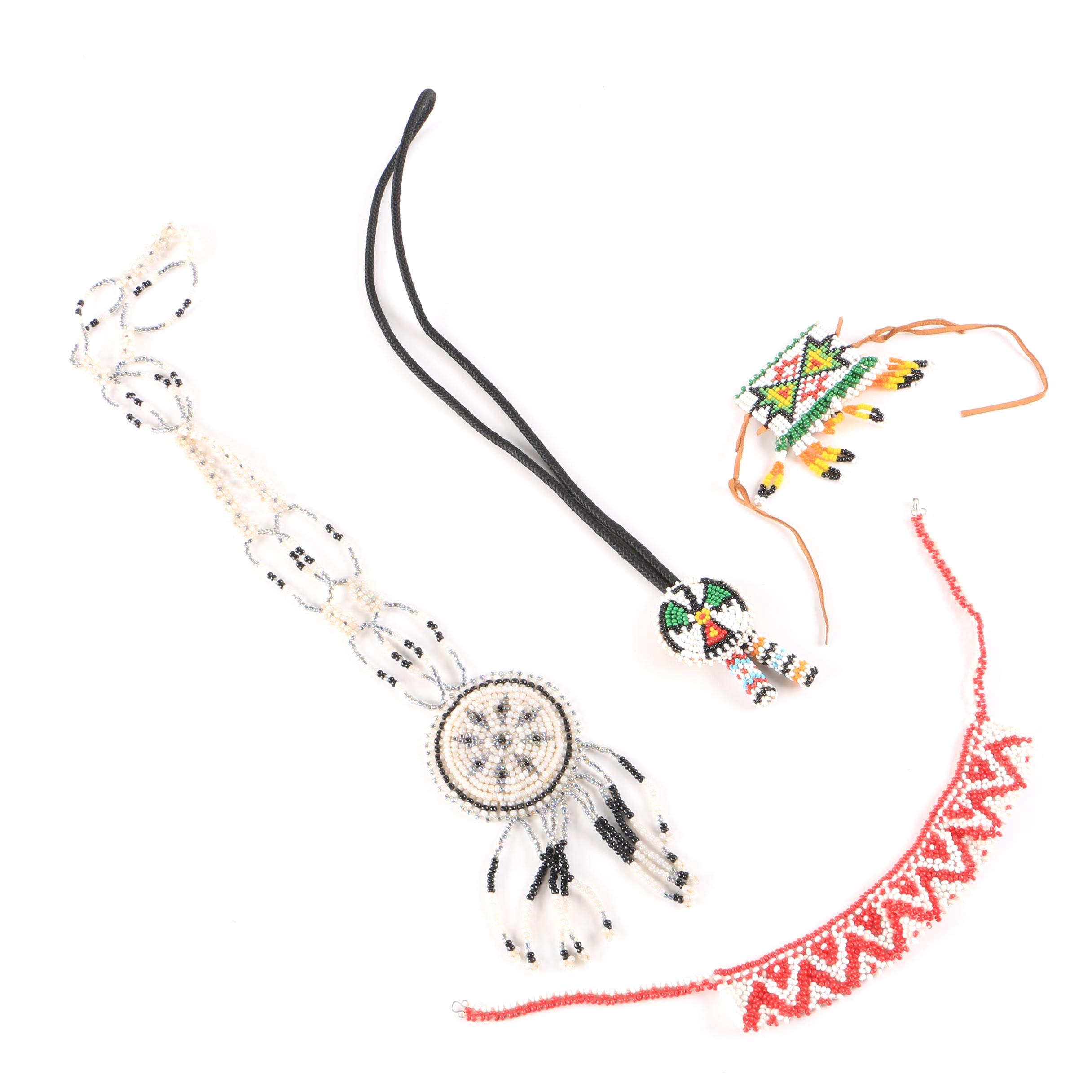 Colorful Beaded Necklaces and Bolo Tie