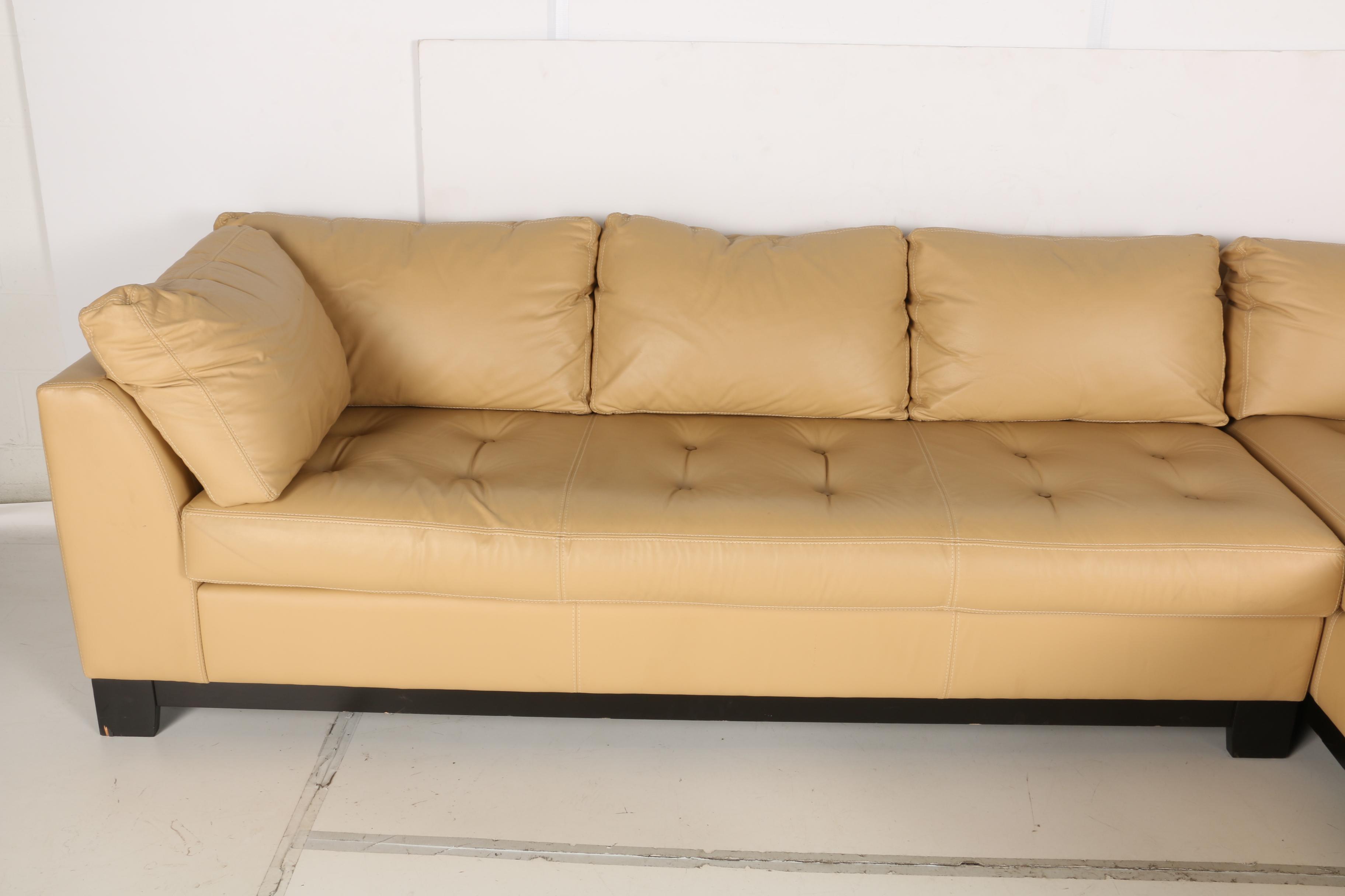 Elite Leather Sectional Sofa and Ottoman