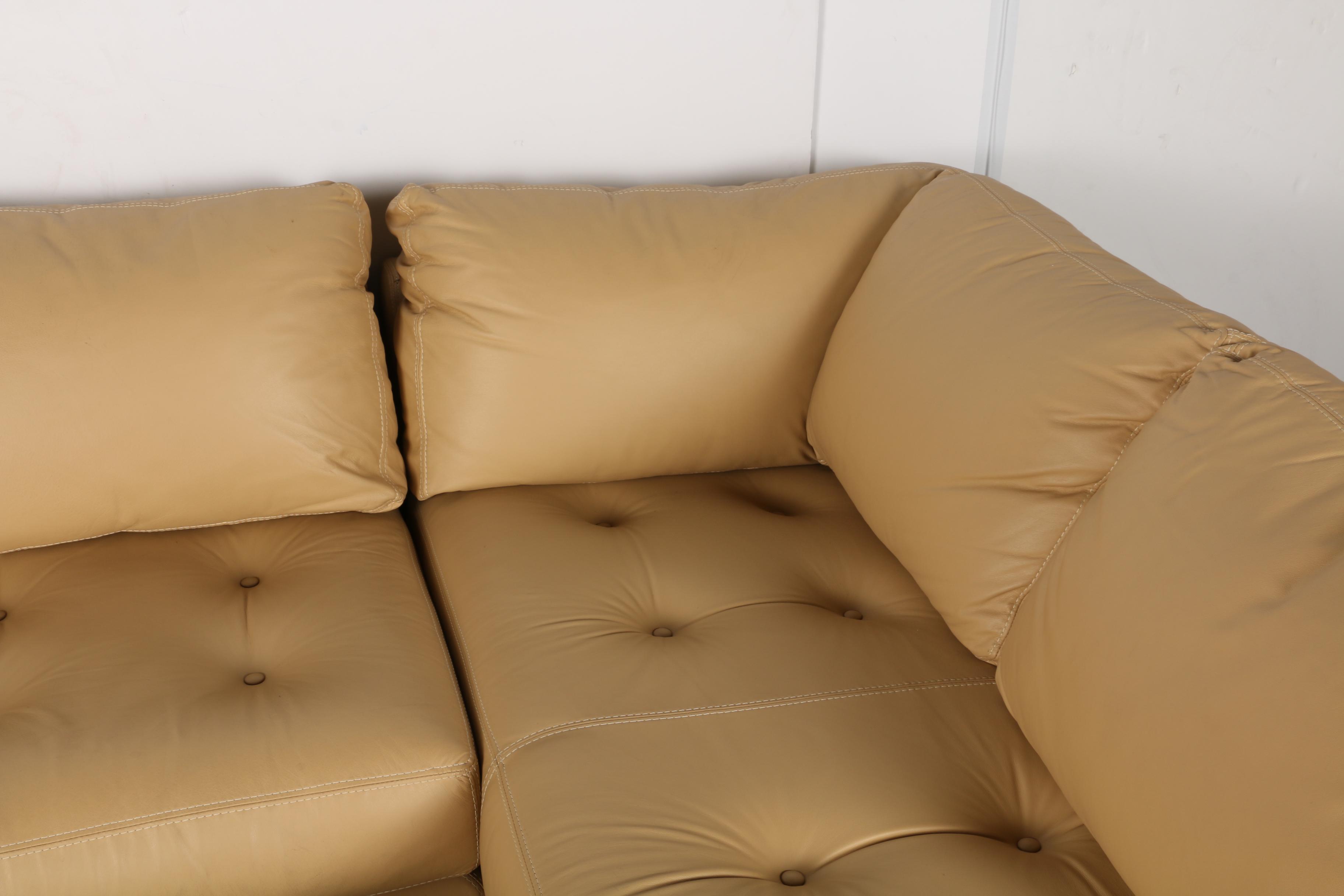 Elite Leather Sectional Sofa and Ottoman