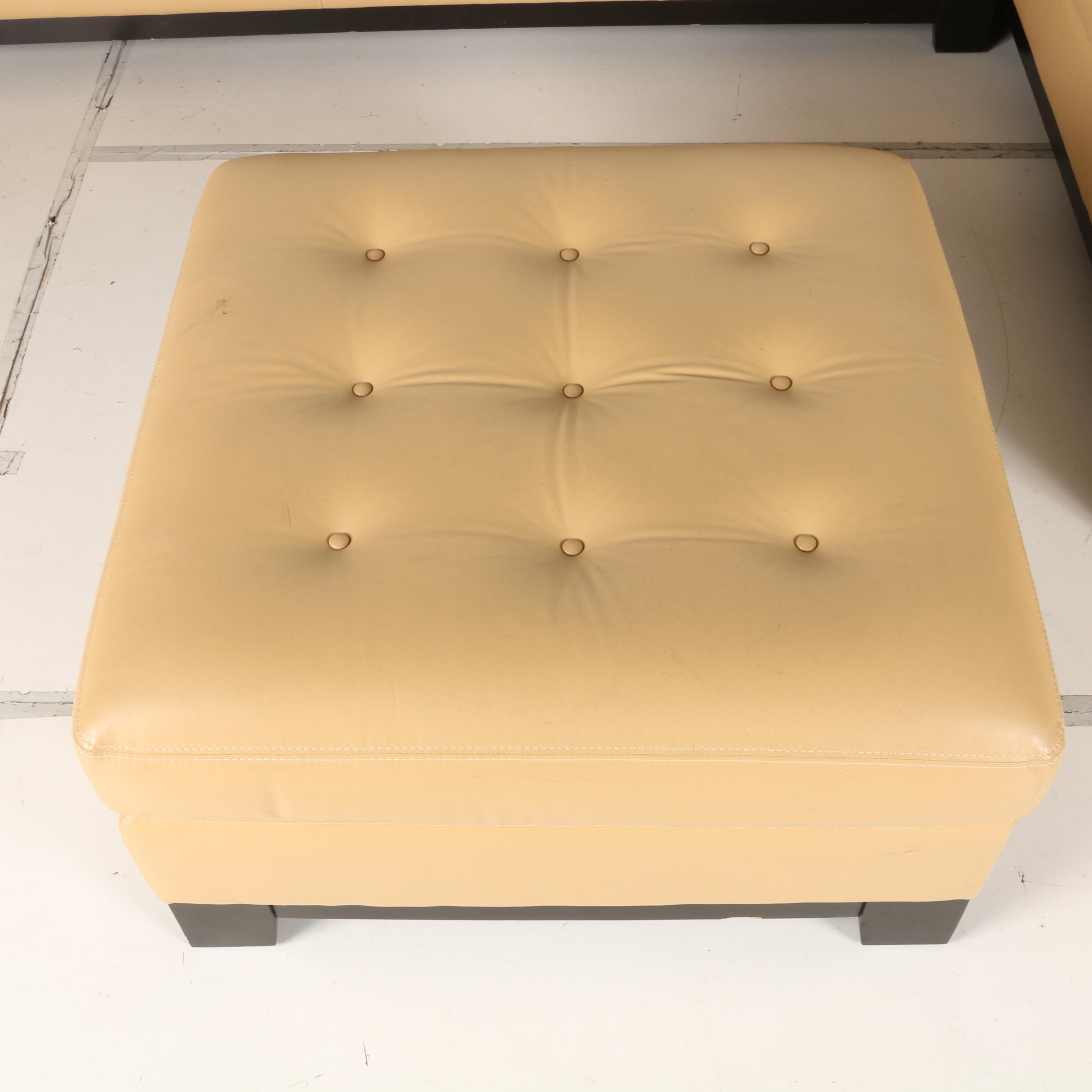 Elite Leather Sectional Sofa and Ottoman