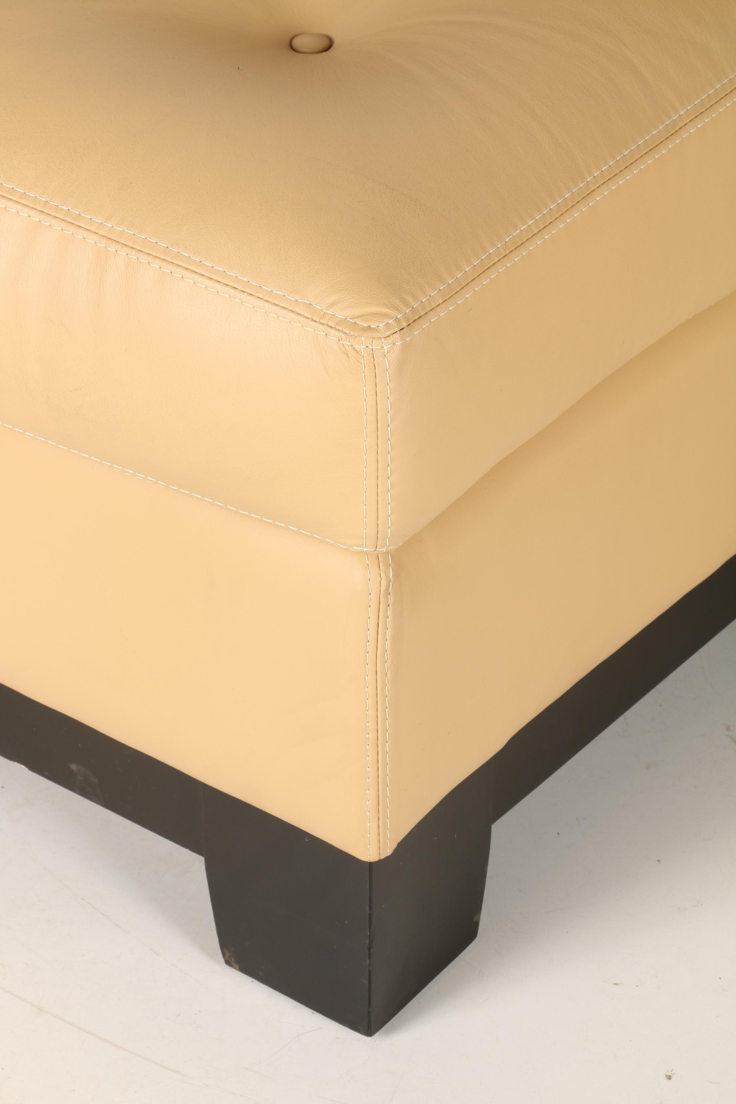 Elite Leather Sectional Sofa and Ottoman