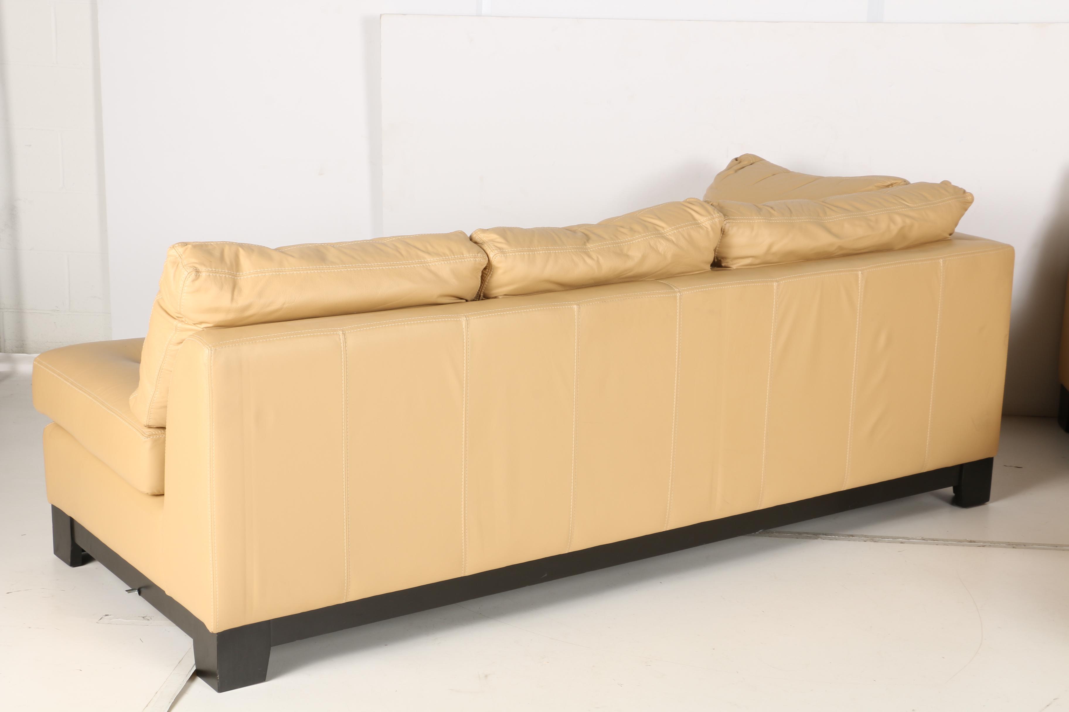 Elite Leather Sectional Sofa and Ottoman