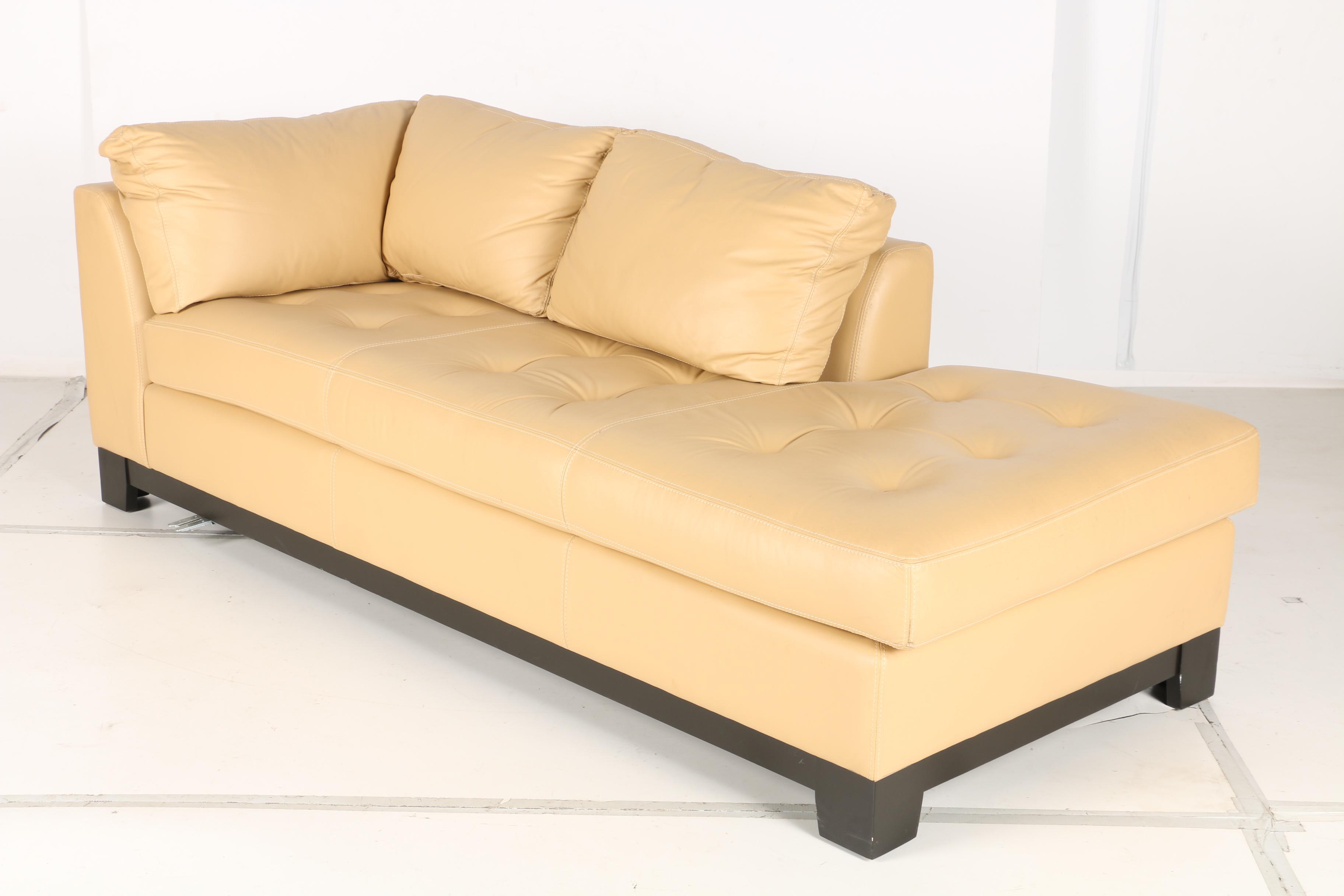 Elite Leather Sectional Sofa and Ottoman