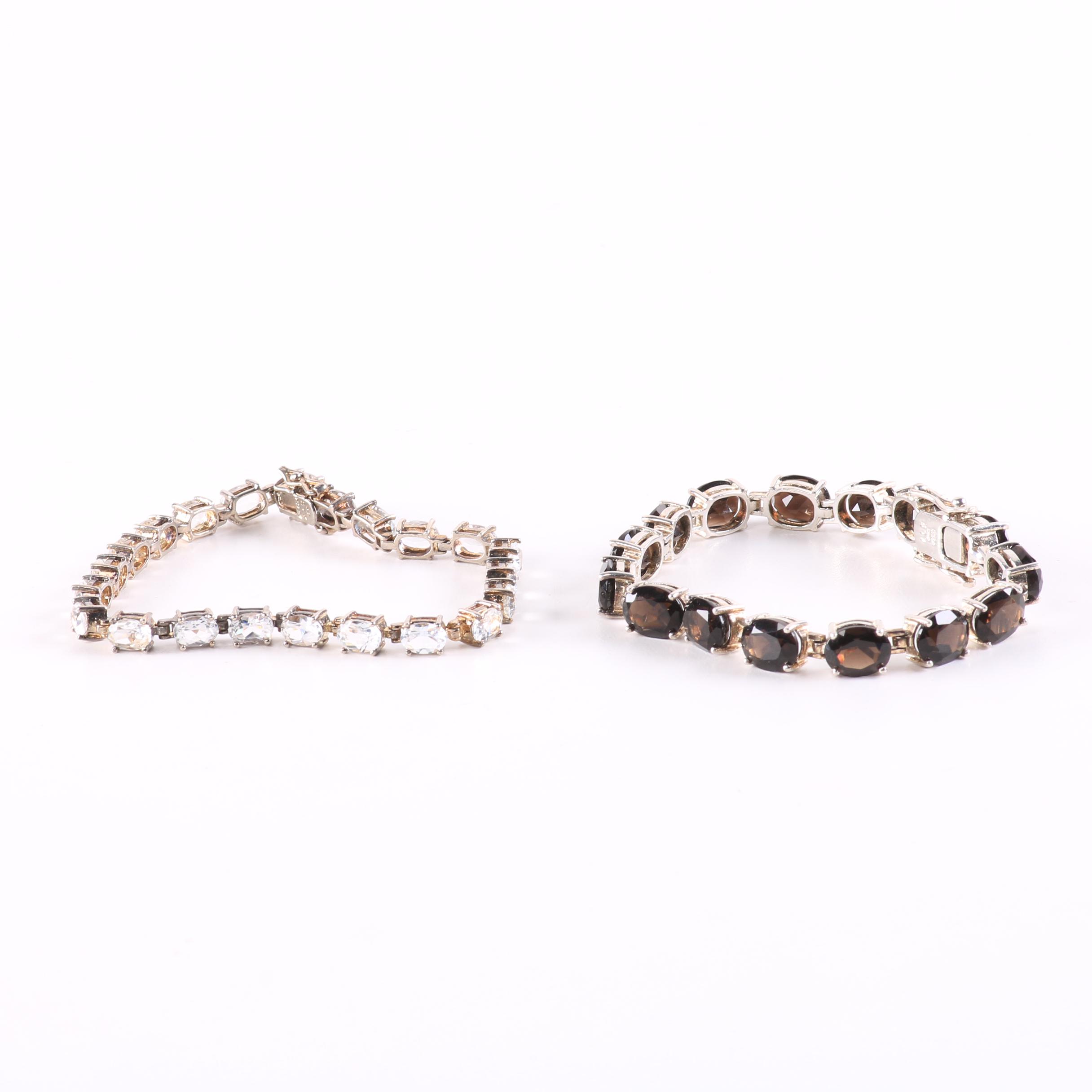 Sterling Silver and Stone Tennis Bracelets