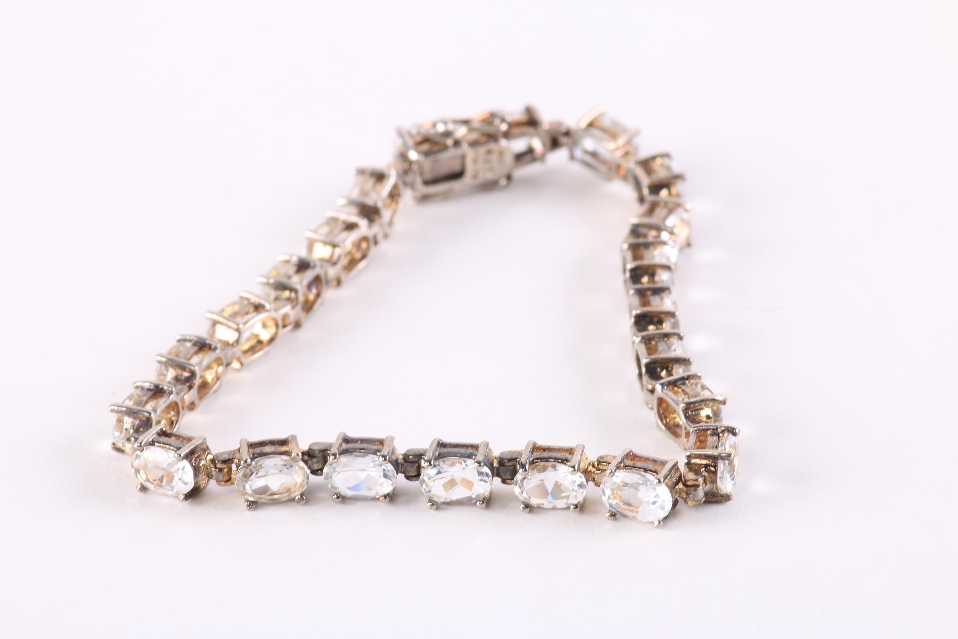 Sterling Silver and Stone Tennis Bracelets