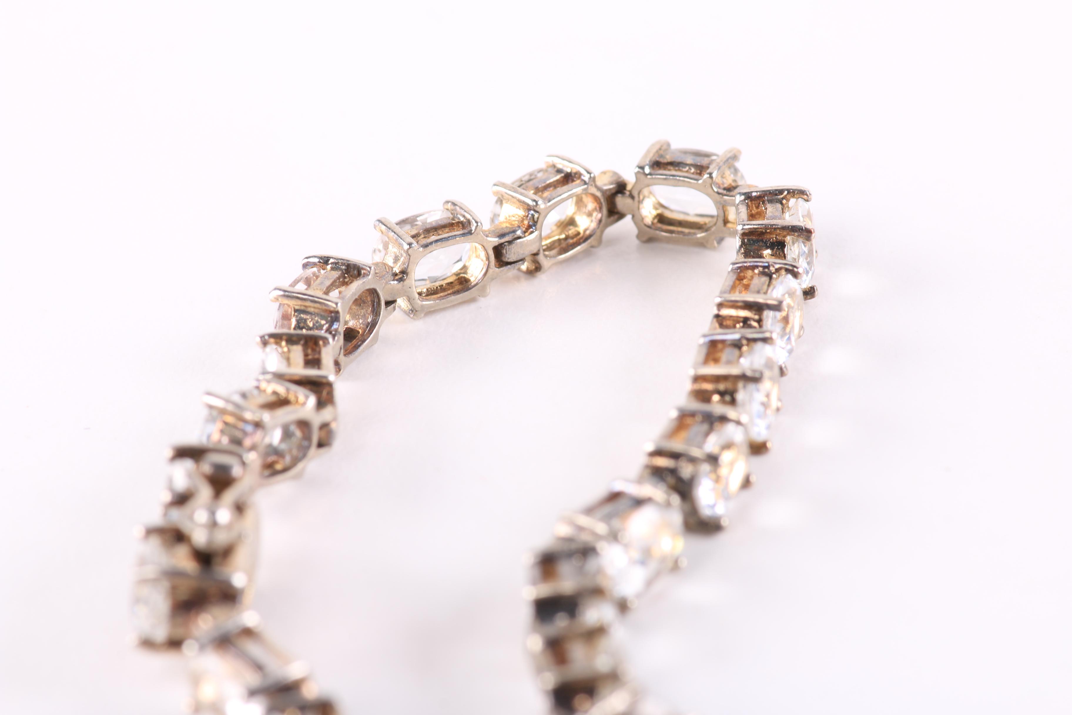 Sterling Silver and Stone Tennis Bracelets