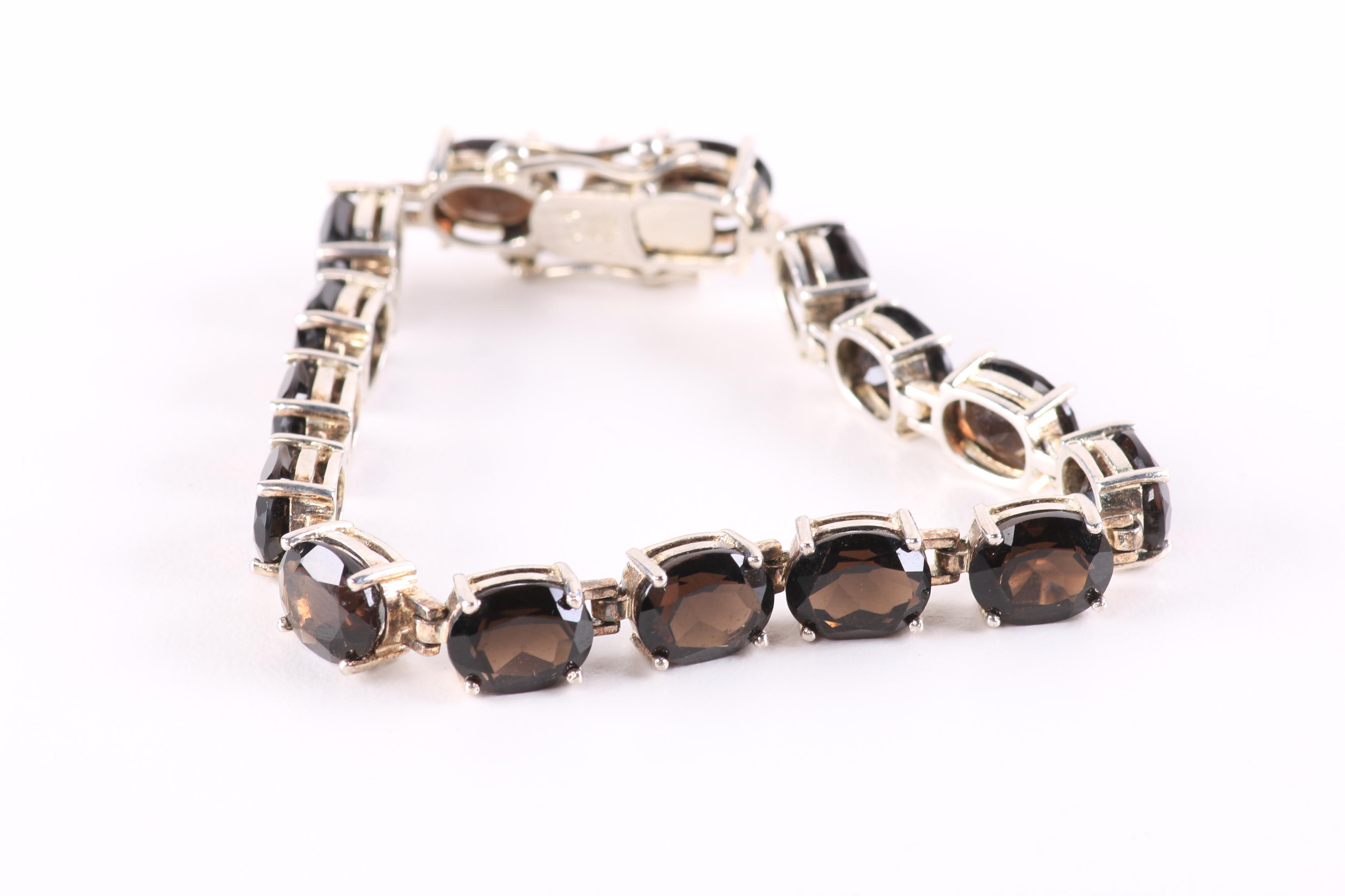 Sterling Silver and Stone Tennis Bracelets