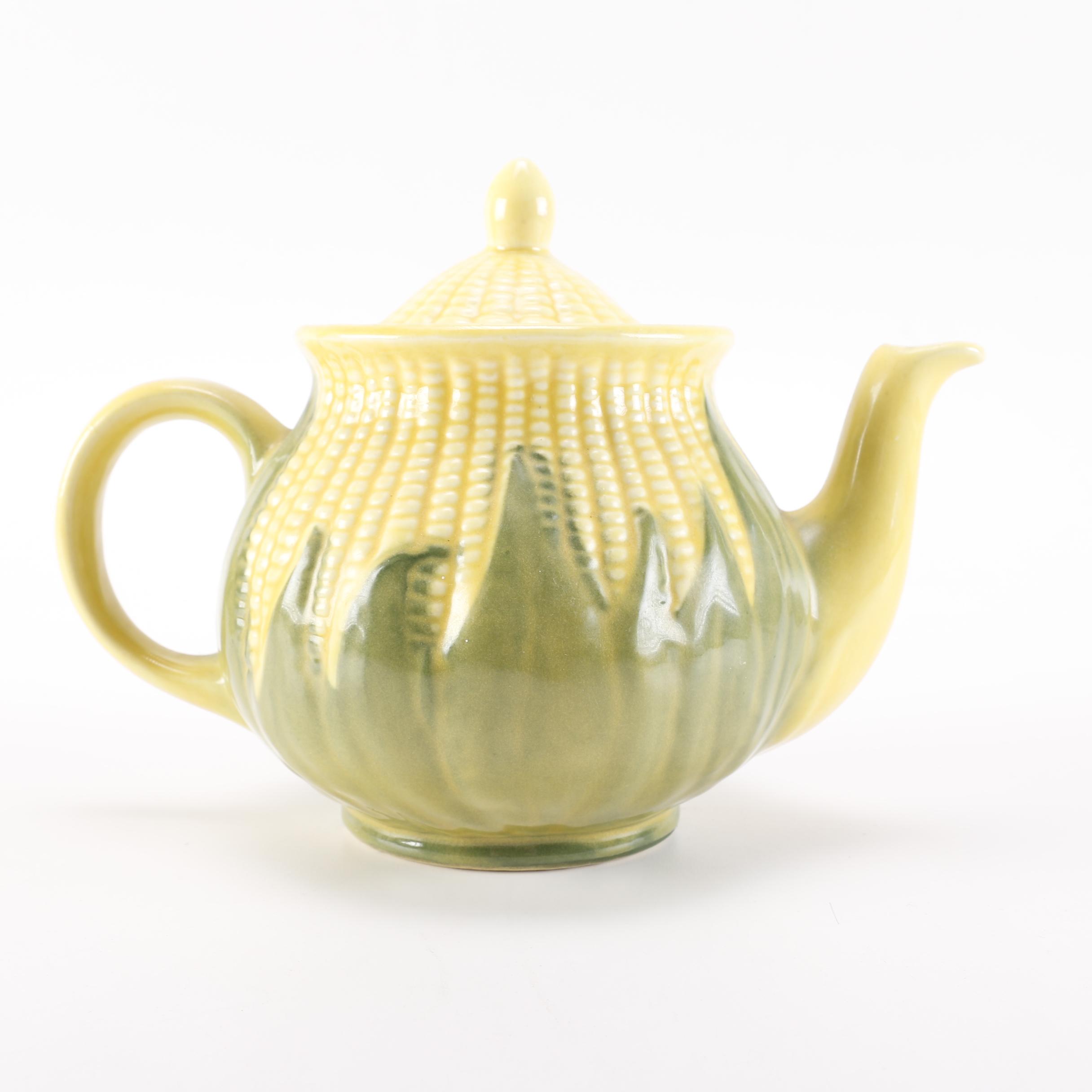 Vintage Shawnee "Corn King" Pottery Teapot and Mugs