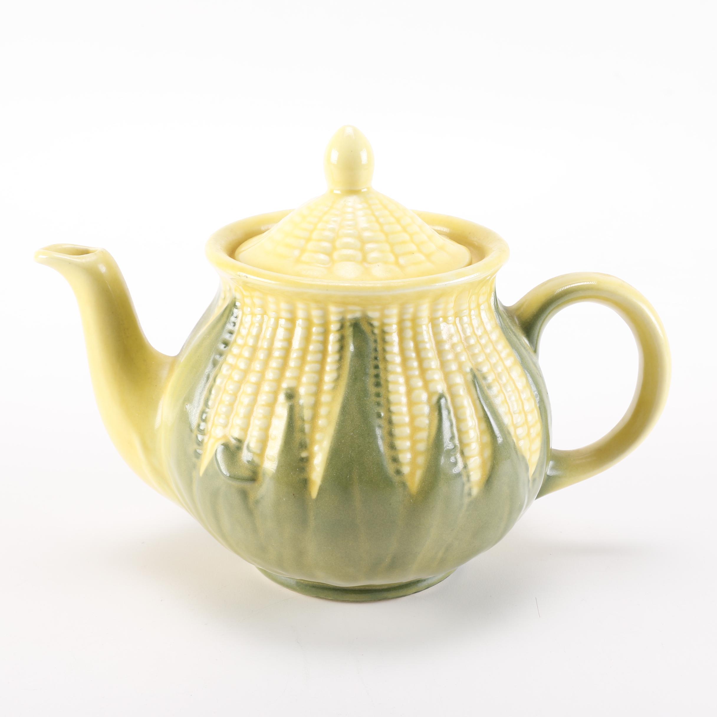 Vintage Shawnee "Corn King" Pottery Teapot and Mugs
