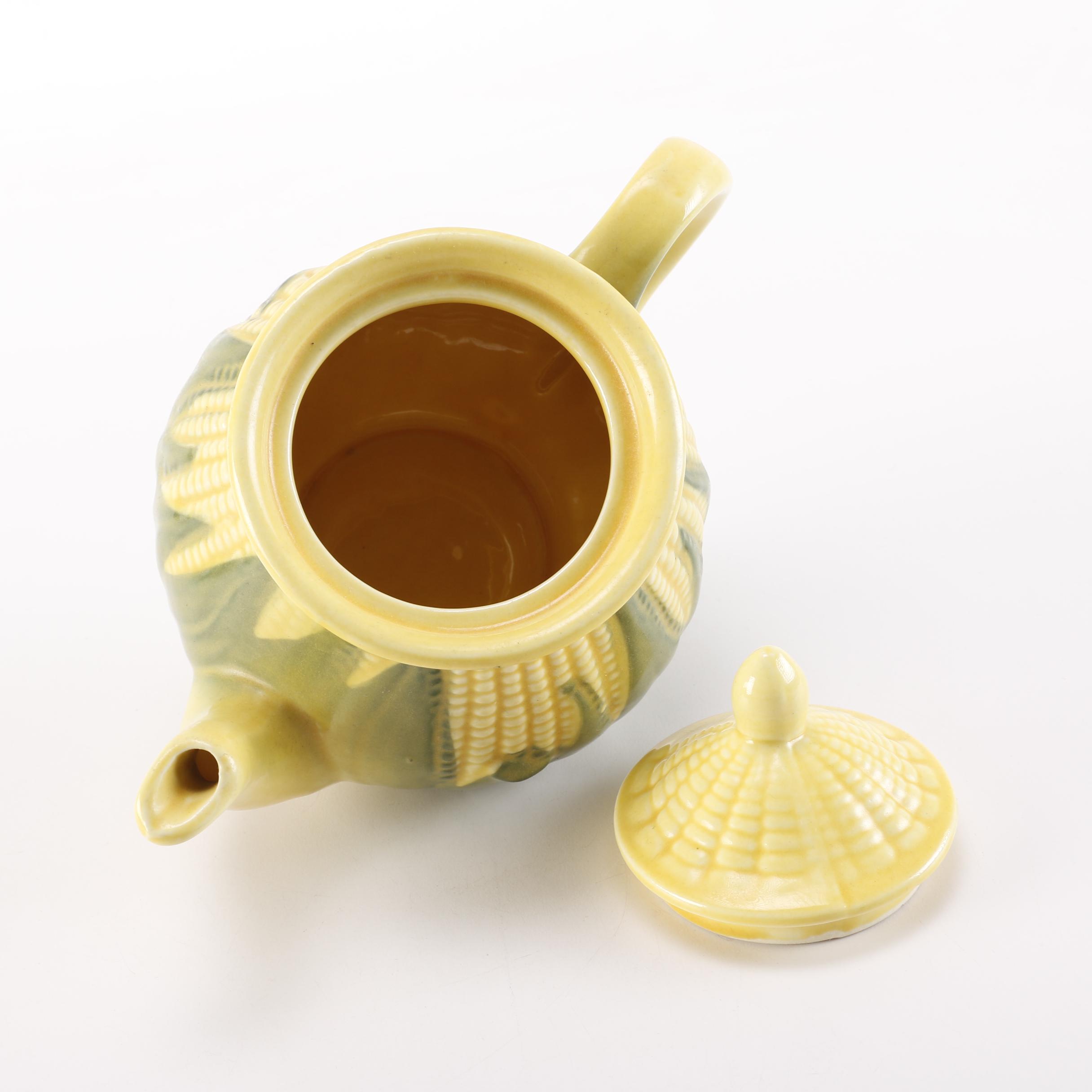 Vintage Shawnee "Corn King" Pottery Teapot and Mugs