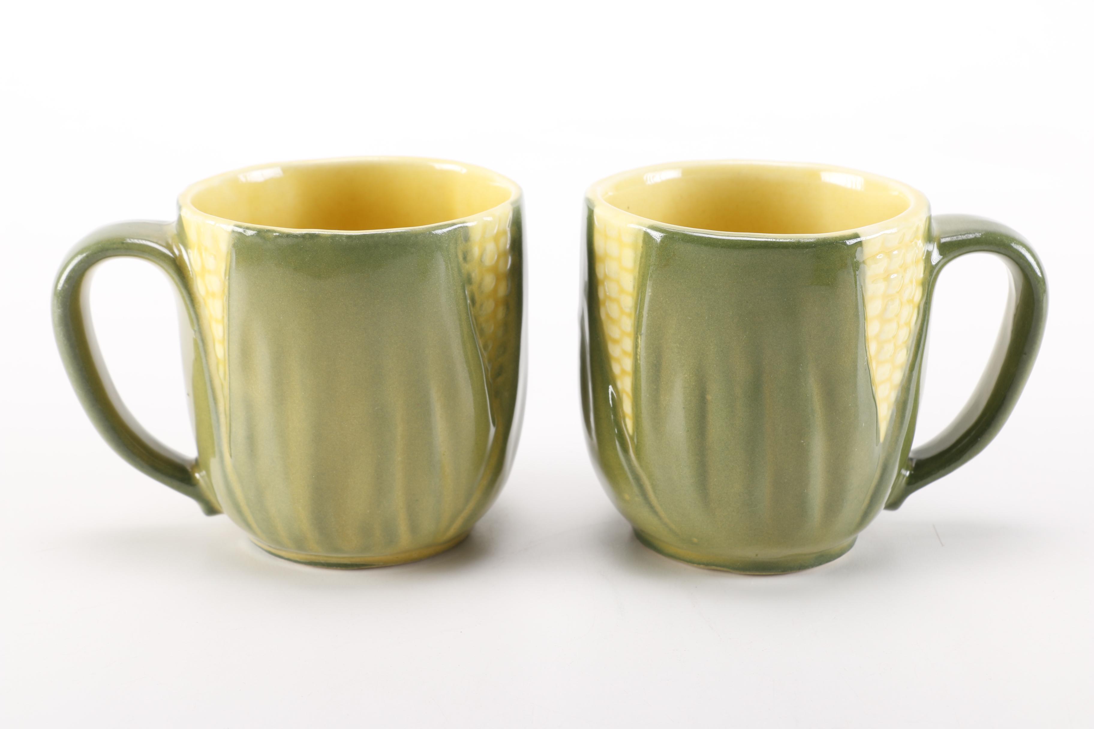 Vintage Shawnee "Corn King" Pottery Teapot and Mugs