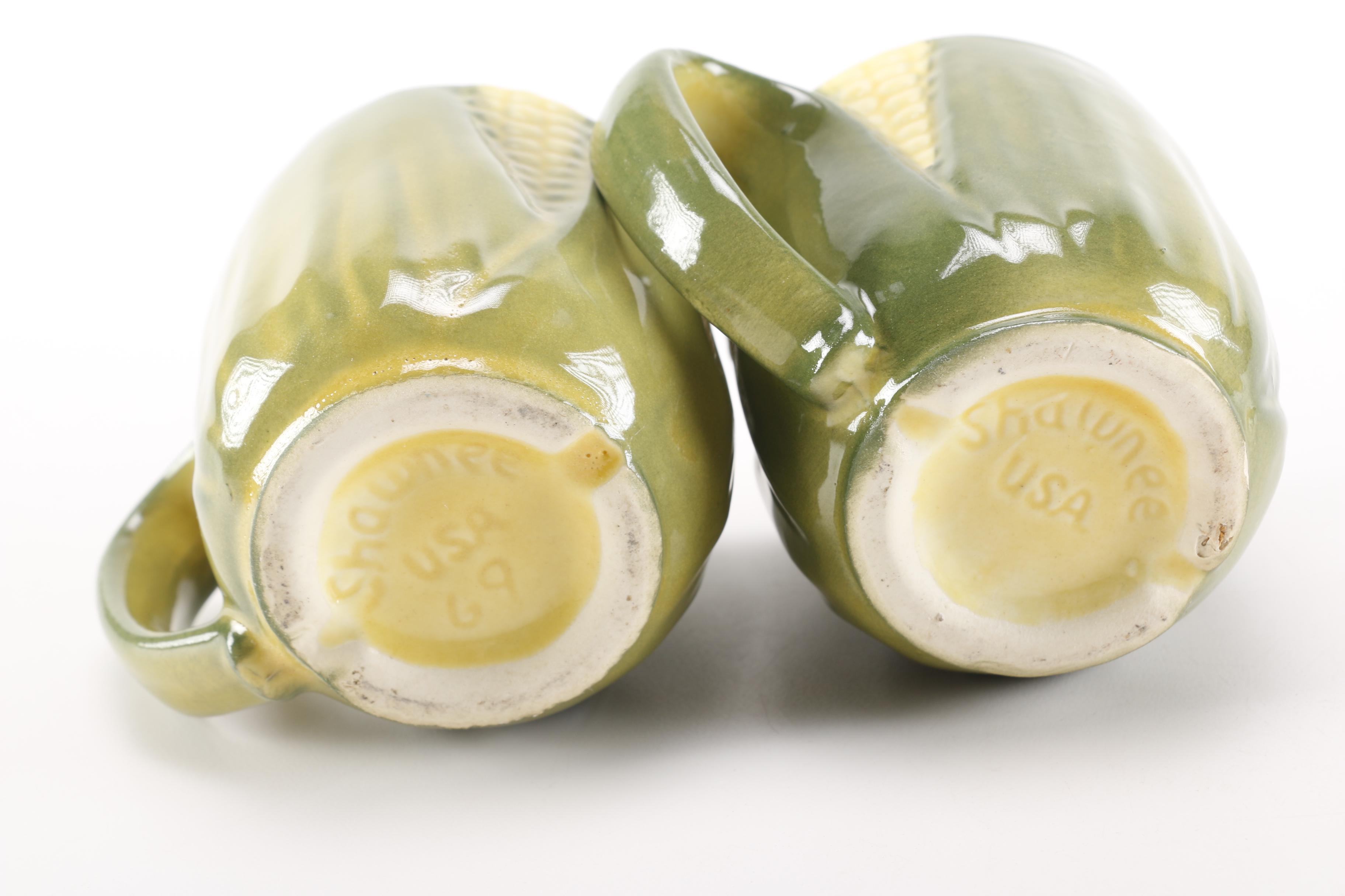 Vintage Shawnee "Corn King" Pottery Teapot and Mugs