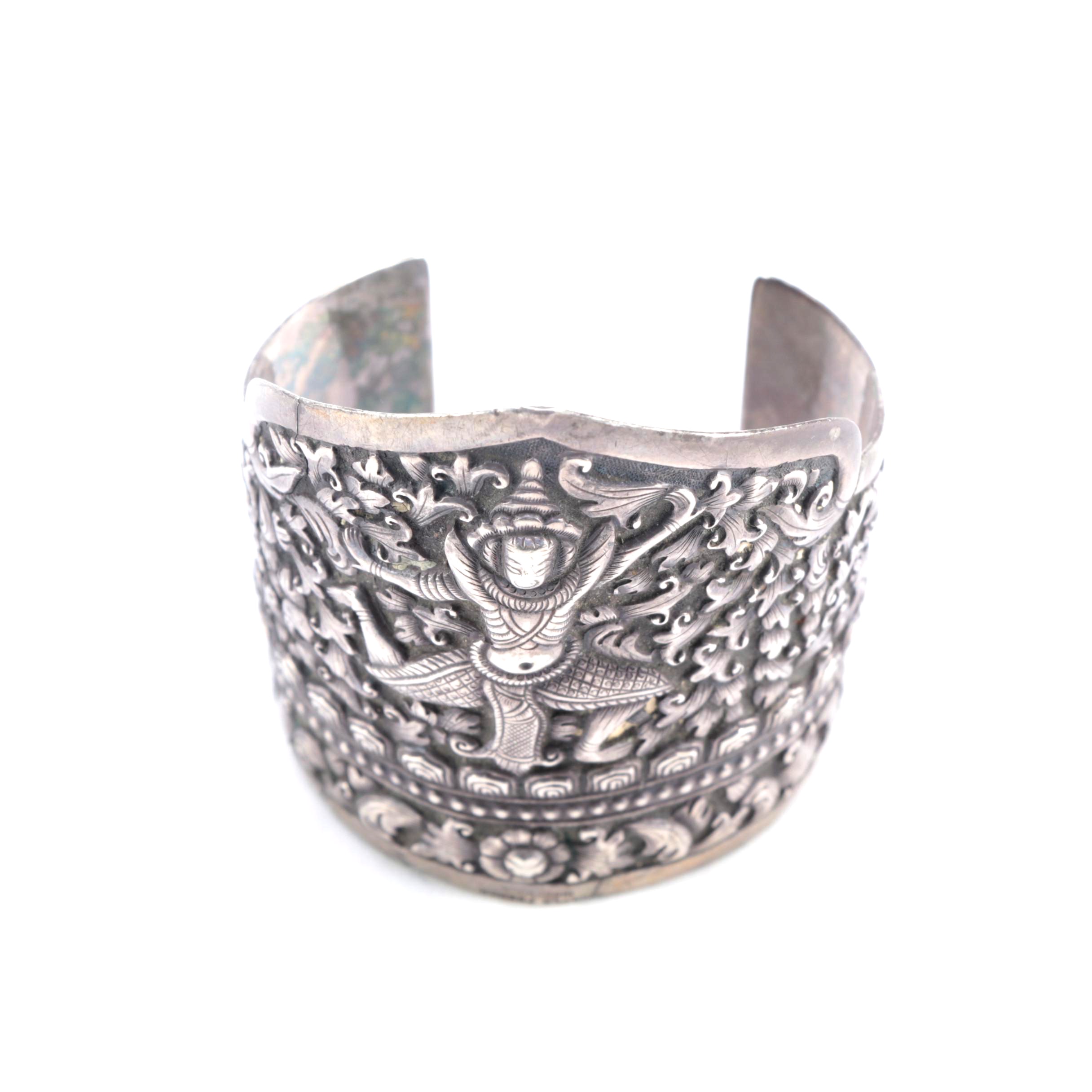 Vintage Silver French Indochina Cuff Bracelet
