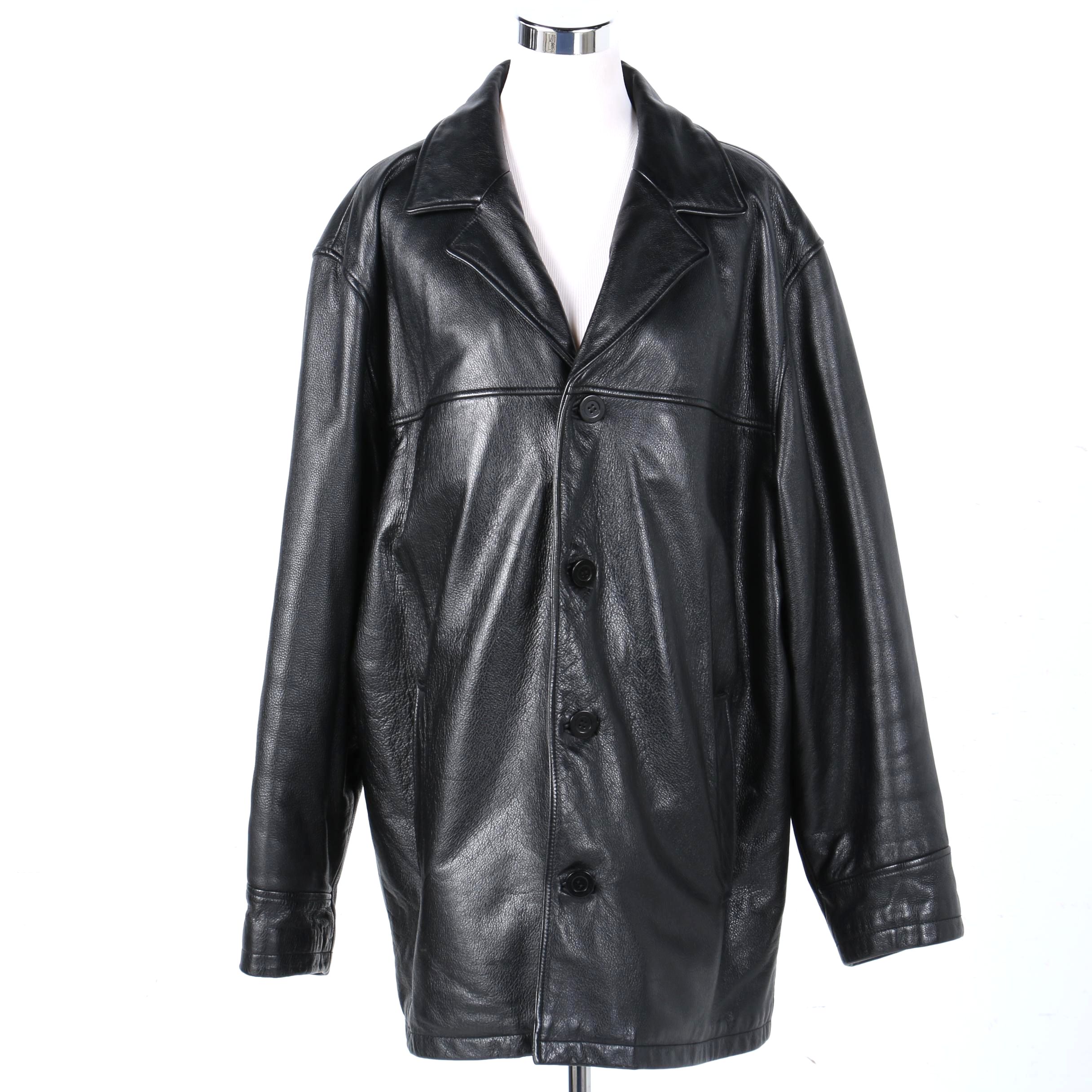 Claiborne Vintage Black Leather Coat