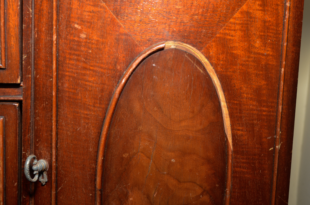 Vintage Hepplewhite Style Mahogany China Cabinet