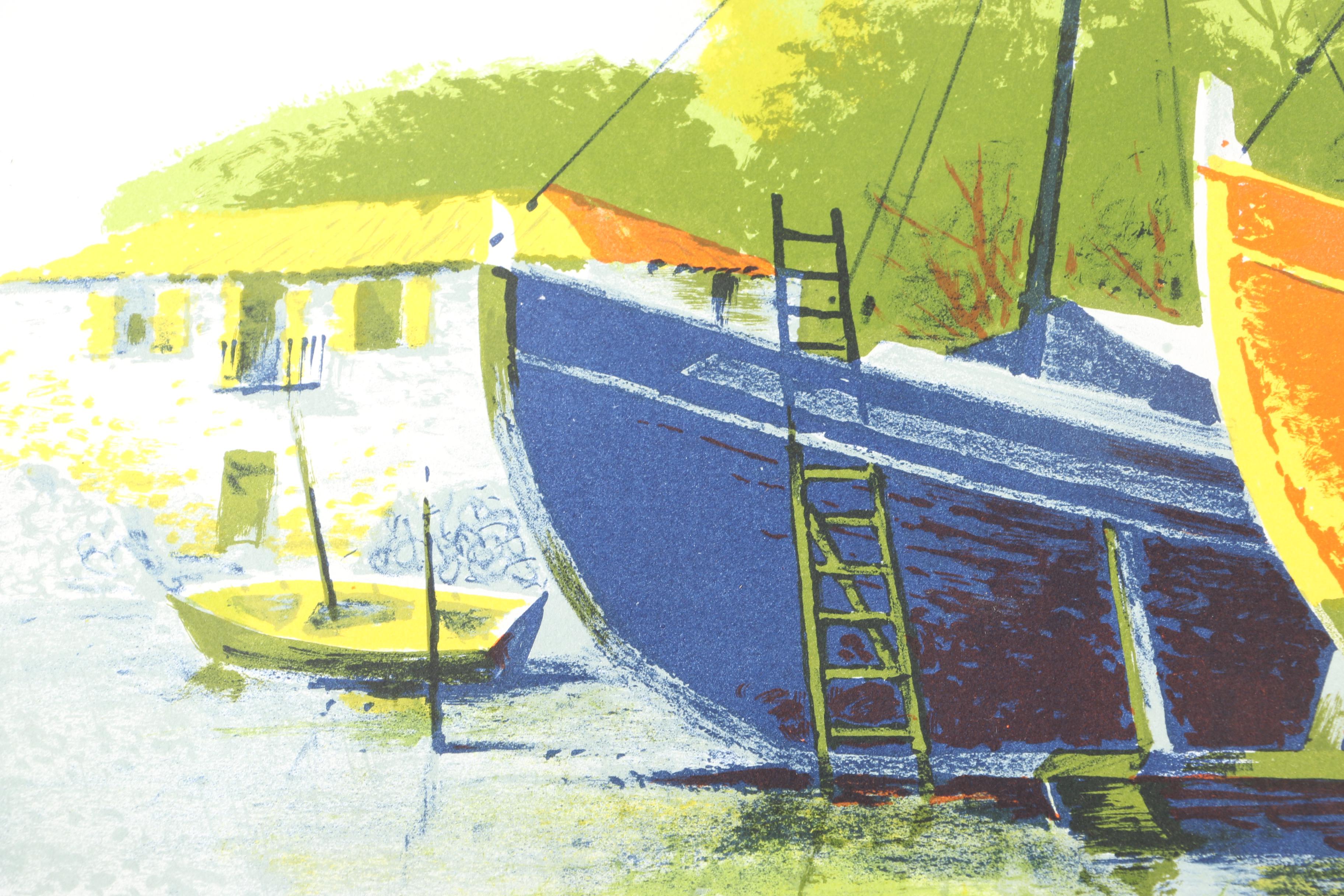 Lansen Limited Edition Serigraph on Paper of a Boat