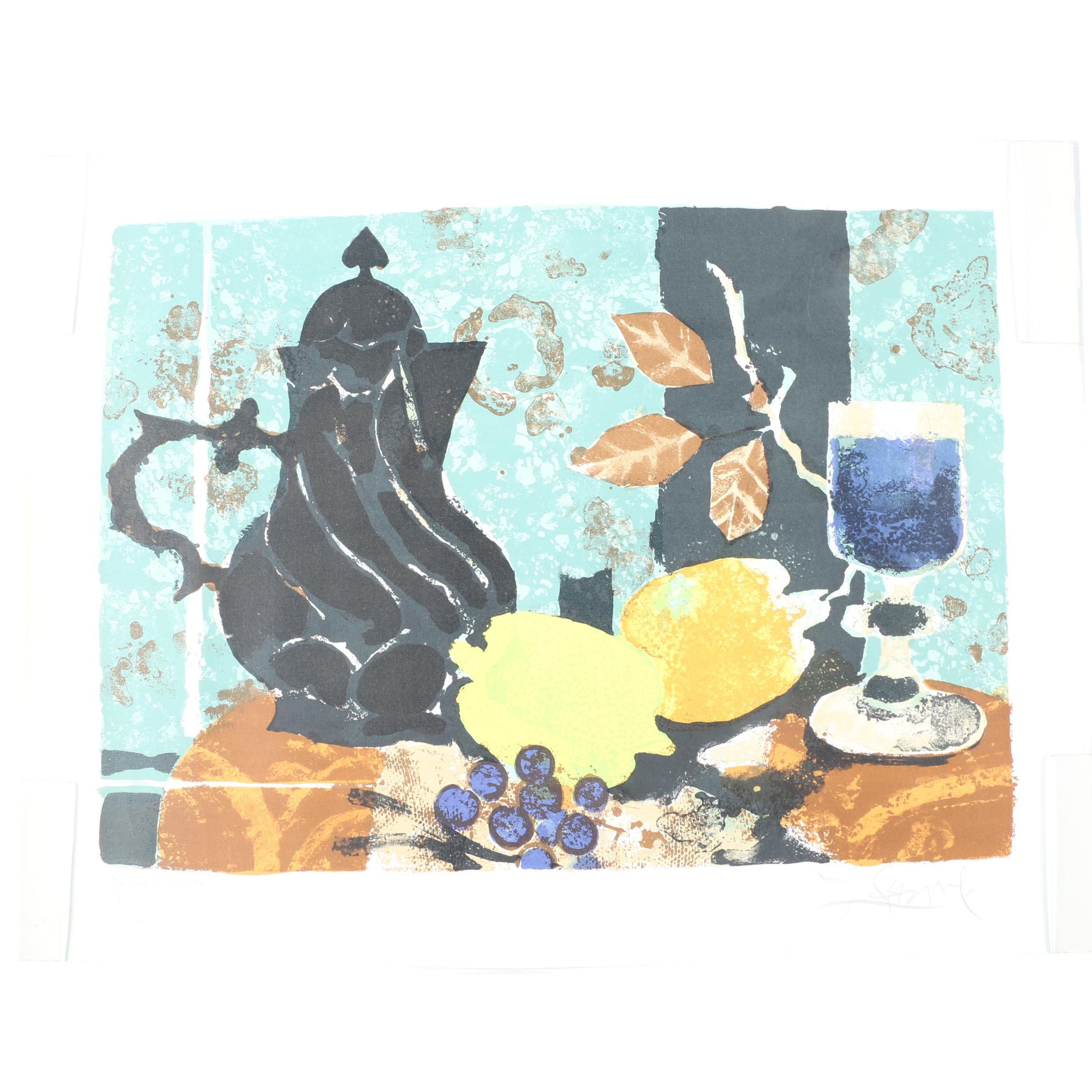 Yves Ganne Limited Edition Serigraph on Paper of Still Life