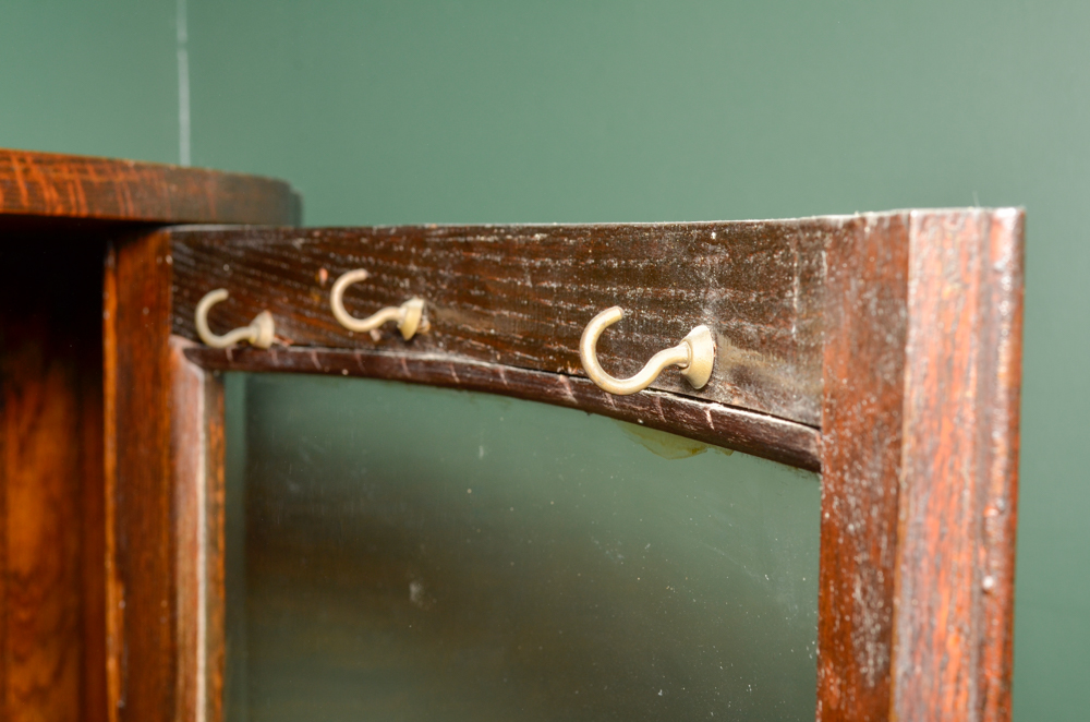 Circa 1900 Empire Revival Oak Curio Cabinet
