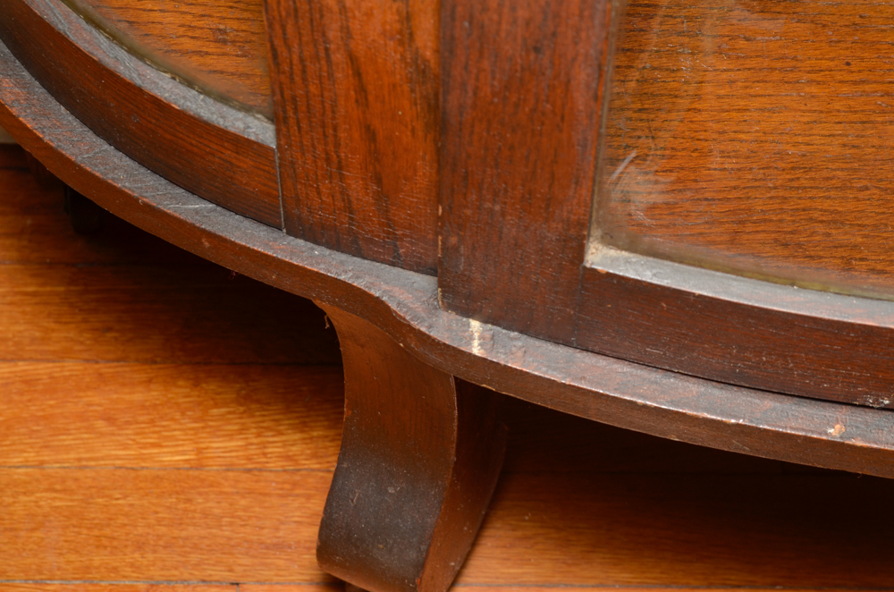 Circa 1900 Empire Revival Oak Curio Cabinet