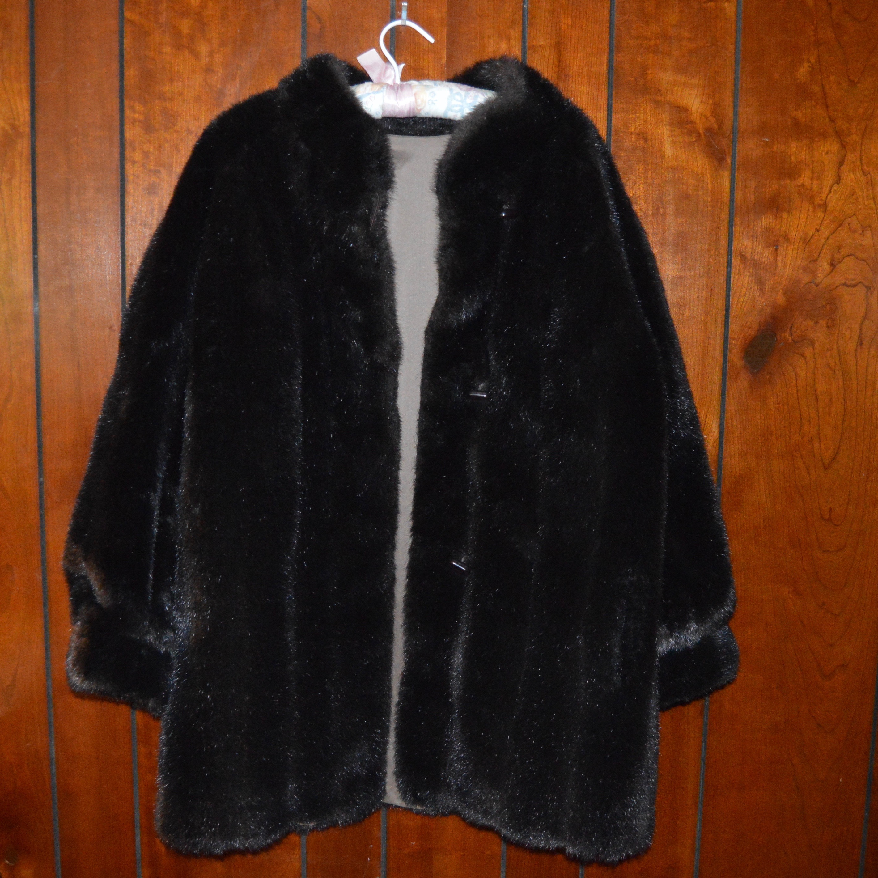 Vintage Faux Fur Mid-Length Coat