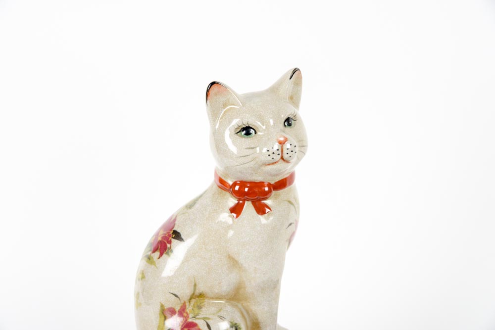 Copy of "Etiquette" by Emily Post with Ceramic Cat Figurine