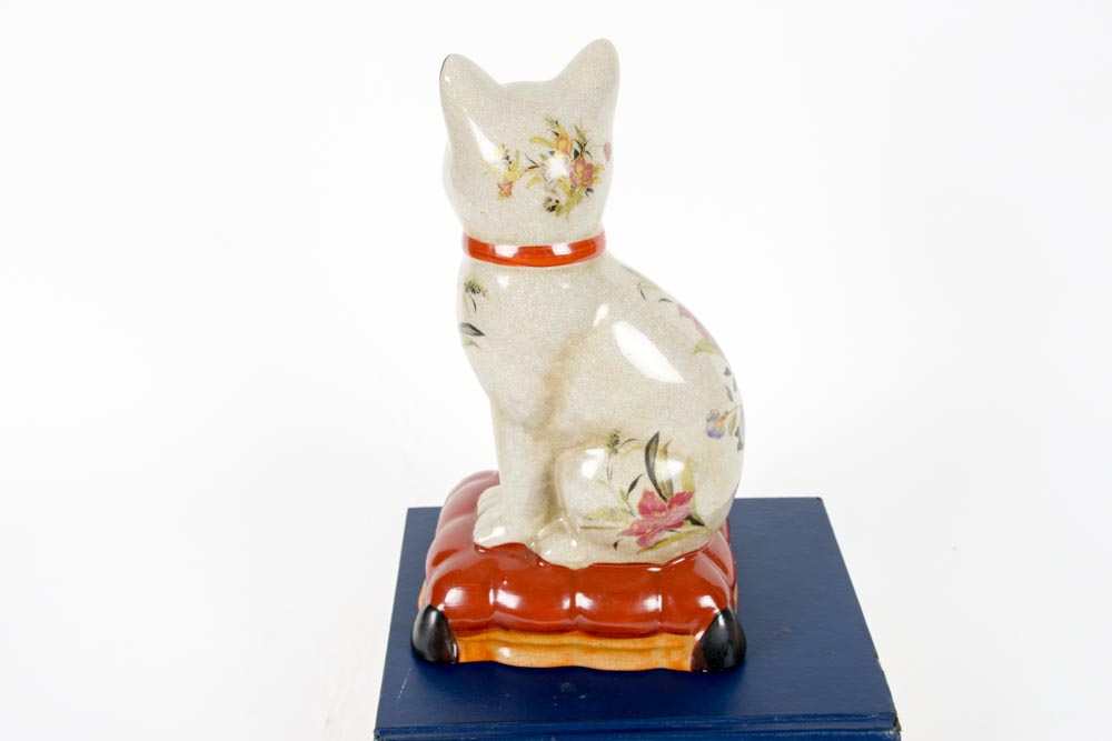 Copy of "Etiquette" by Emily Post with Ceramic Cat Figurine