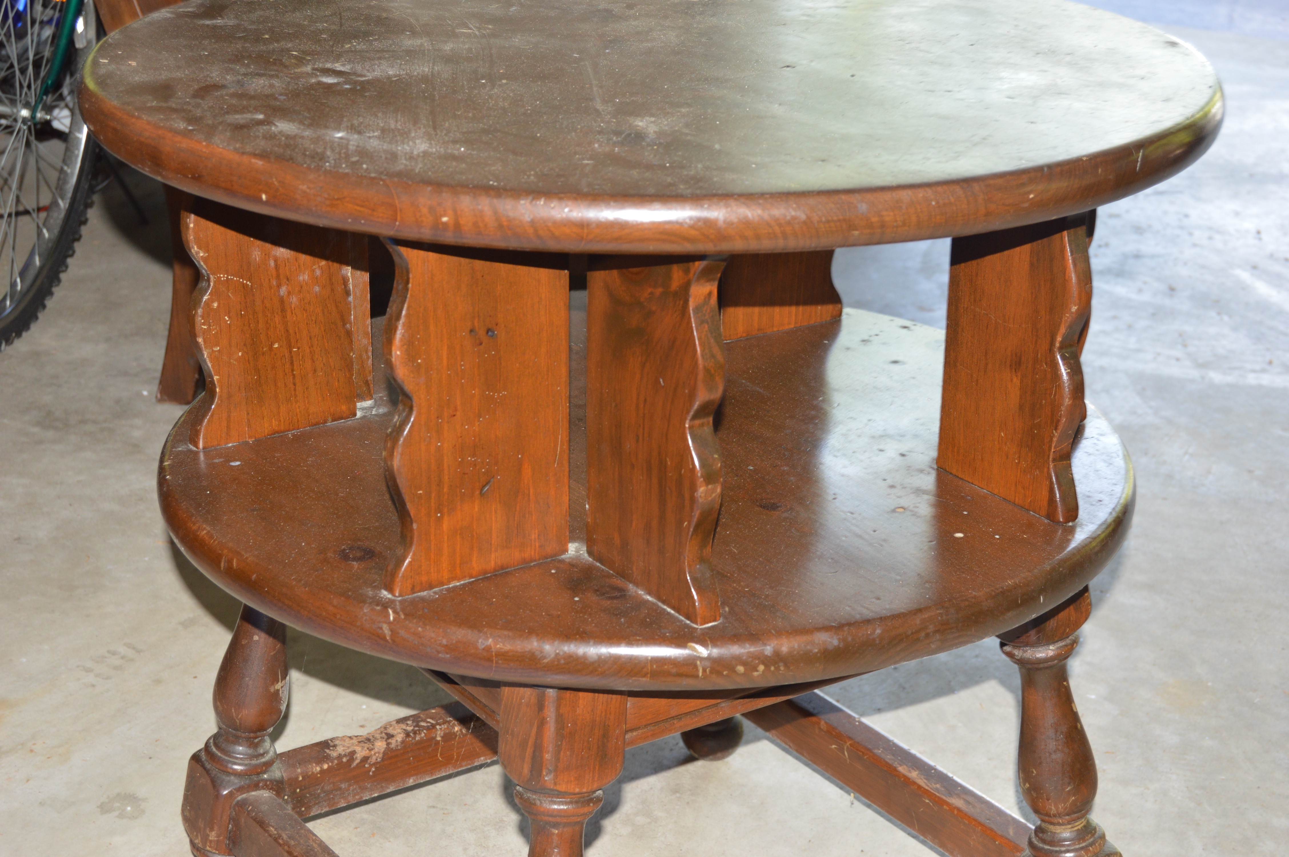 Vintage "Old Tavern" Wood Sofa, Chair, and Table by Ethan Allen