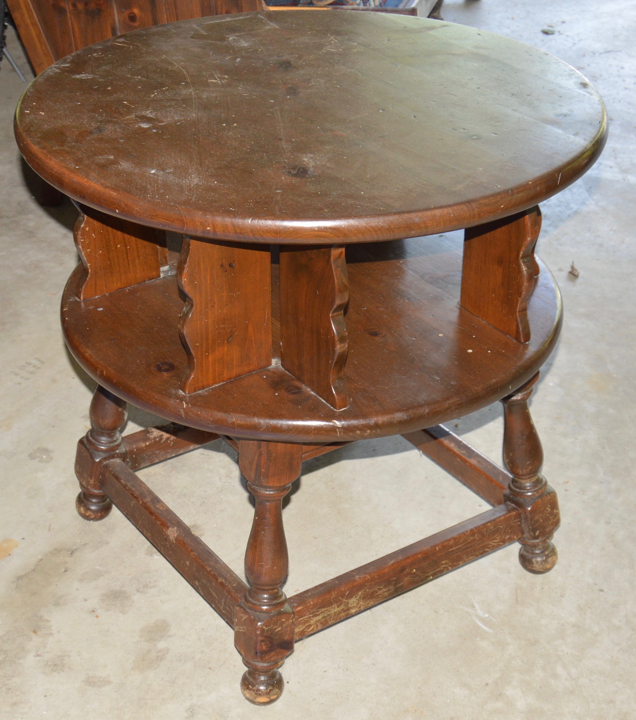 Vintage "Old Tavern" Wood Sofa, Chair, and Table by Ethan Allen