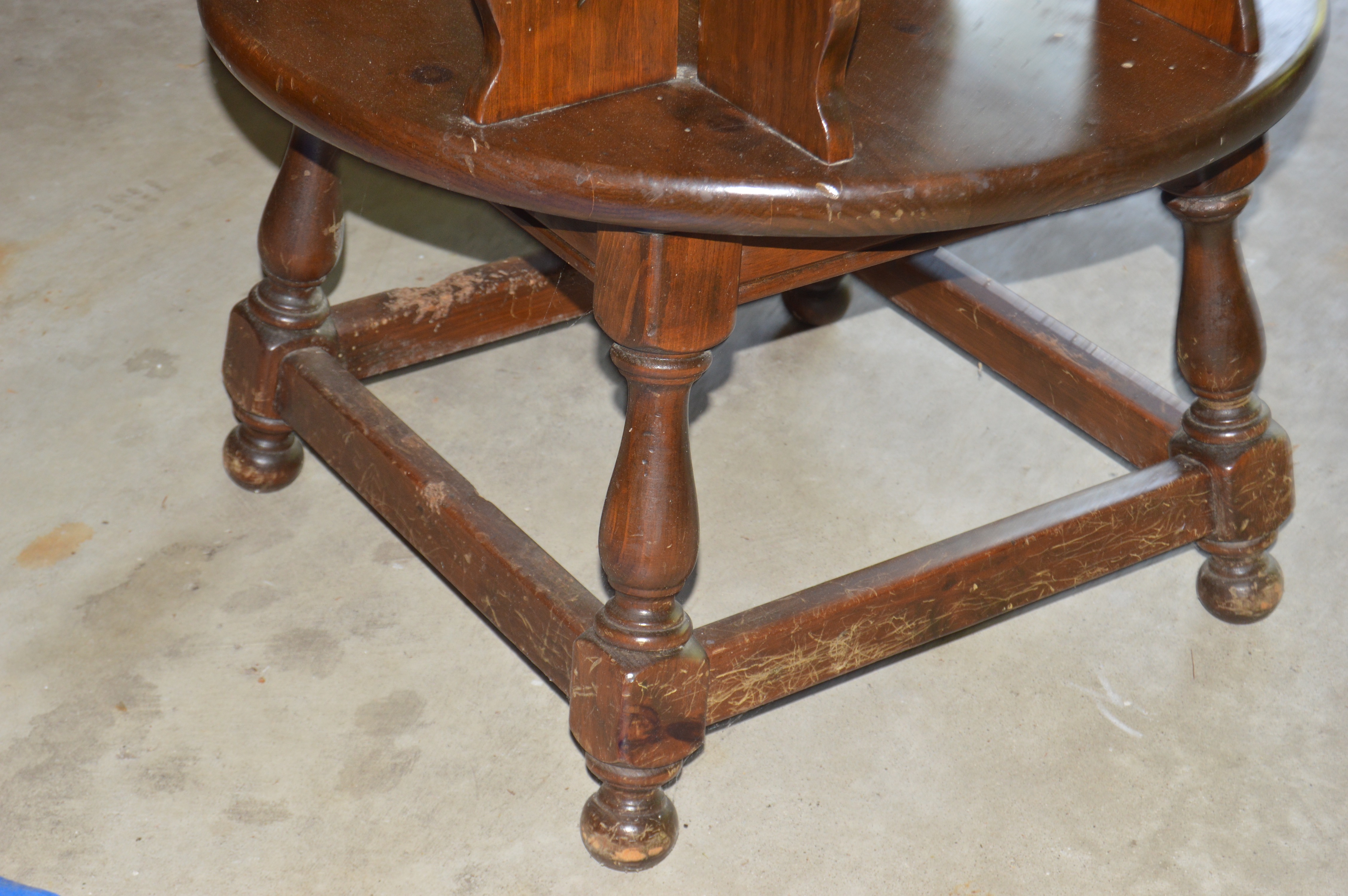 Vintage "Old Tavern" Wood Sofa, Chair, and Table by Ethan Allen